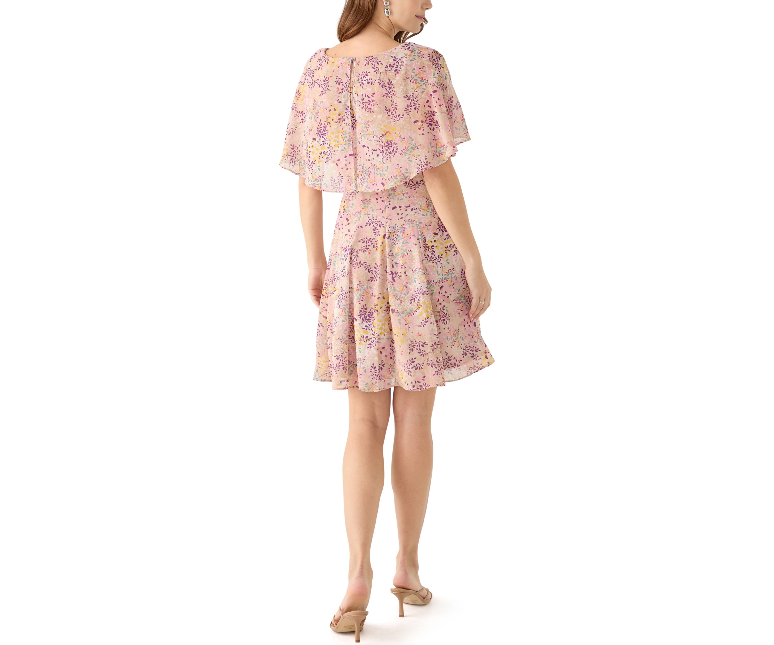 Womens Floral Printed Fit and Flare Dress