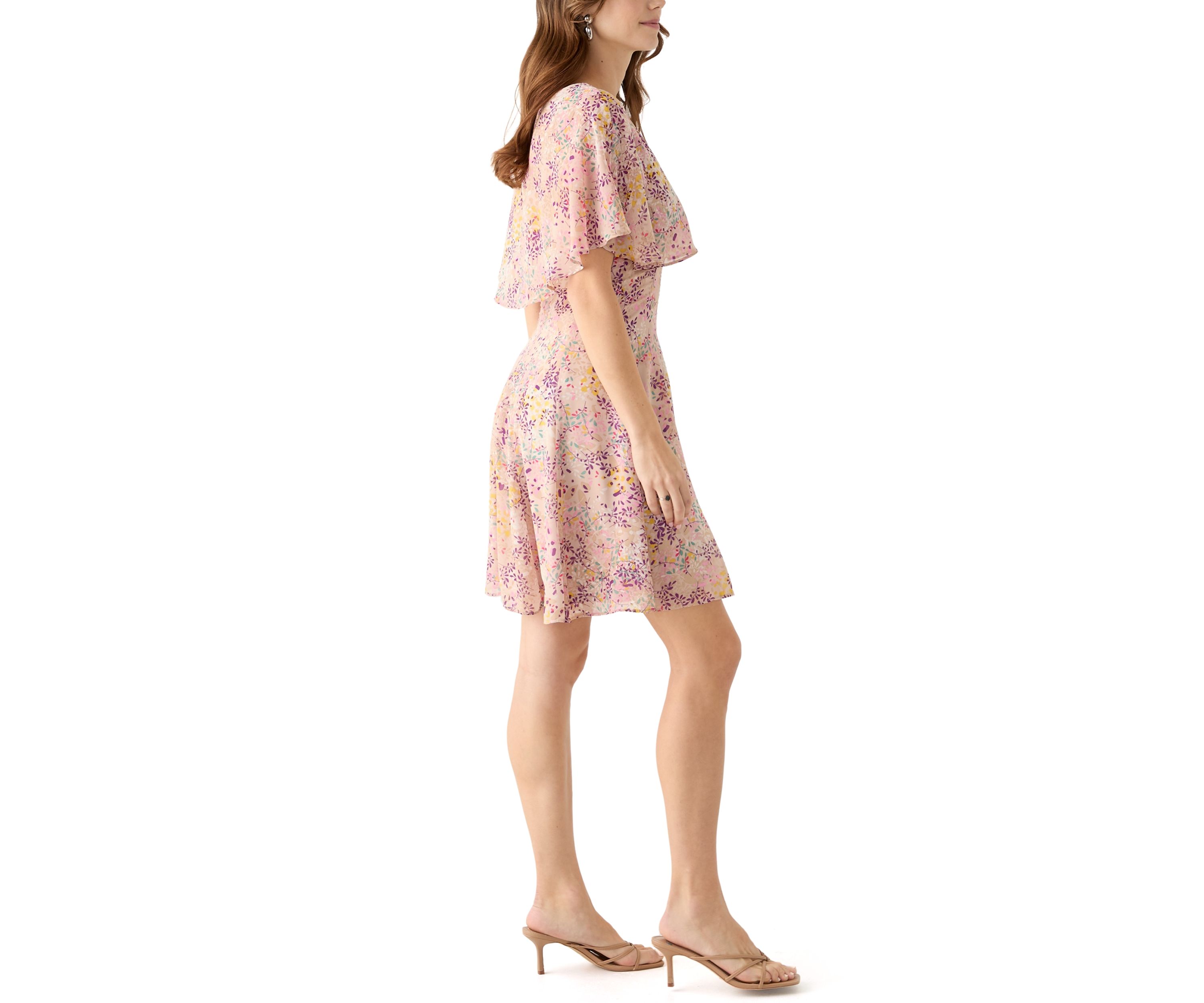 Womens Floral Printed Fit and Flare Dress
