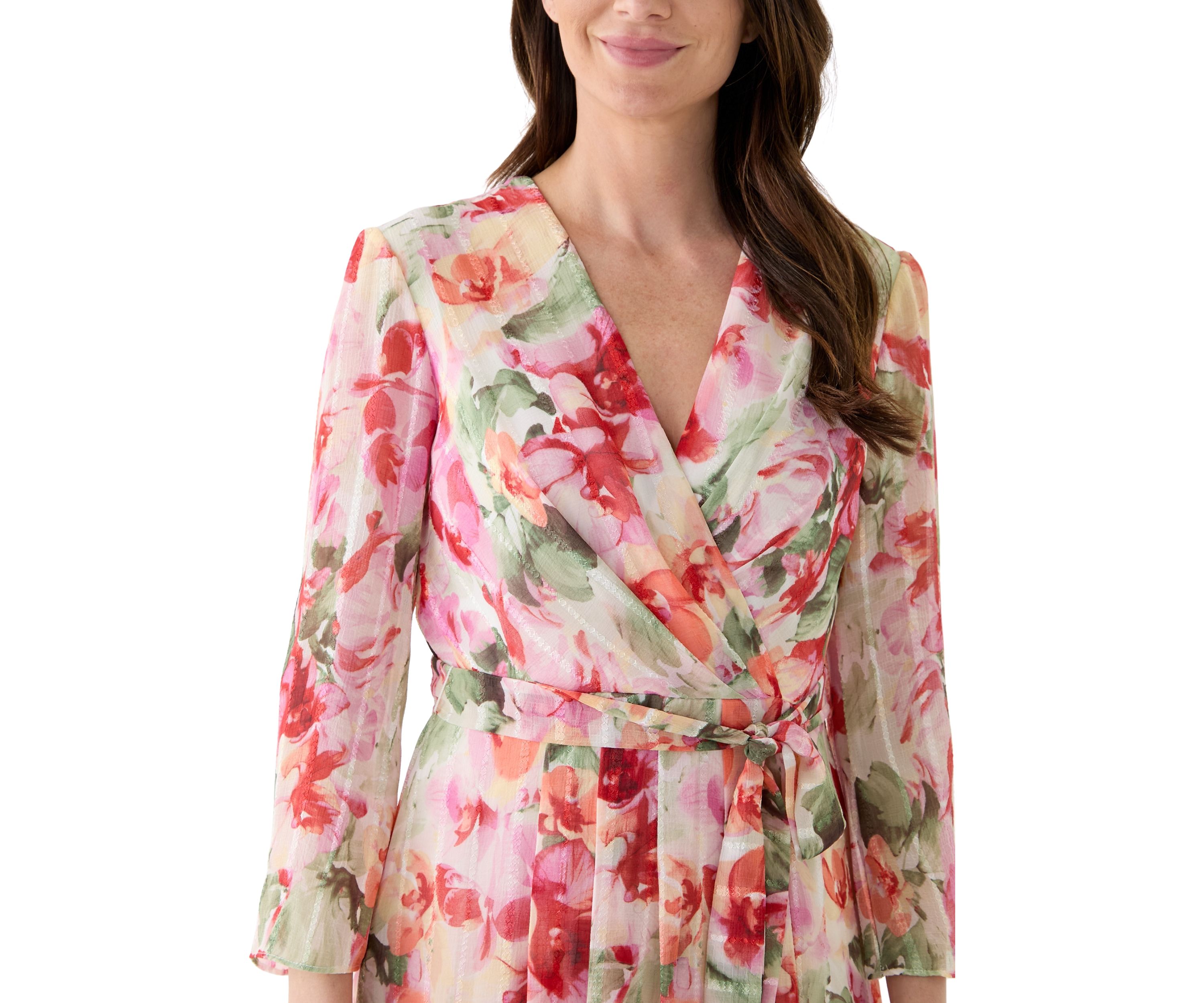 Plus Size Long Sleeve V-Neck Maxi Dress