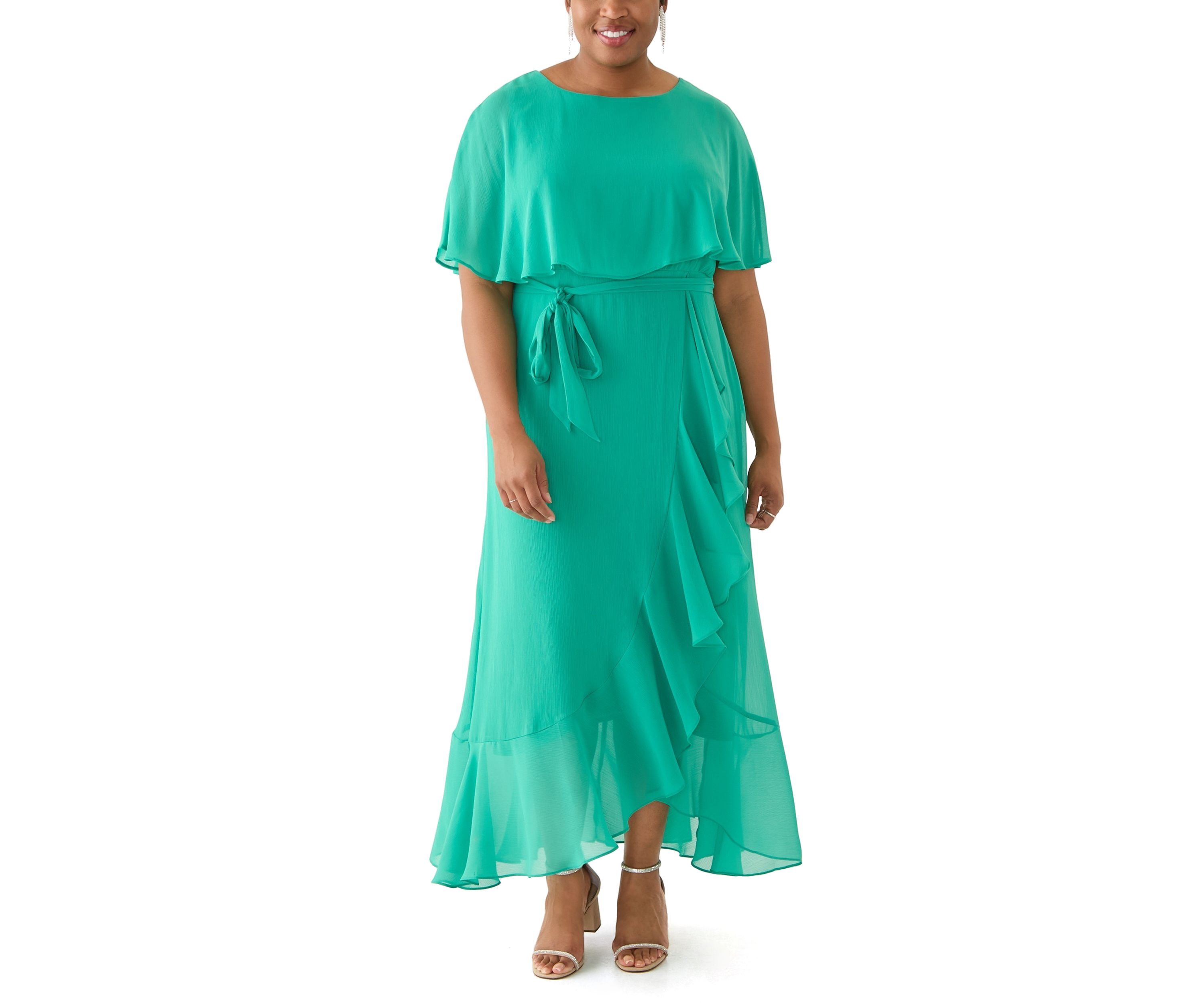 Womens Cape Sleeve Maxi Dress