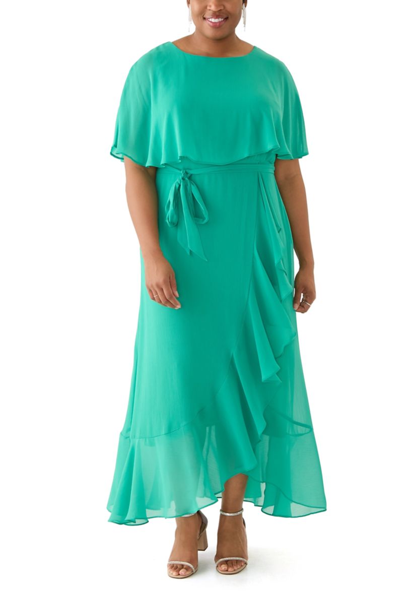 Womens Cape Sleeve Maxi Dress