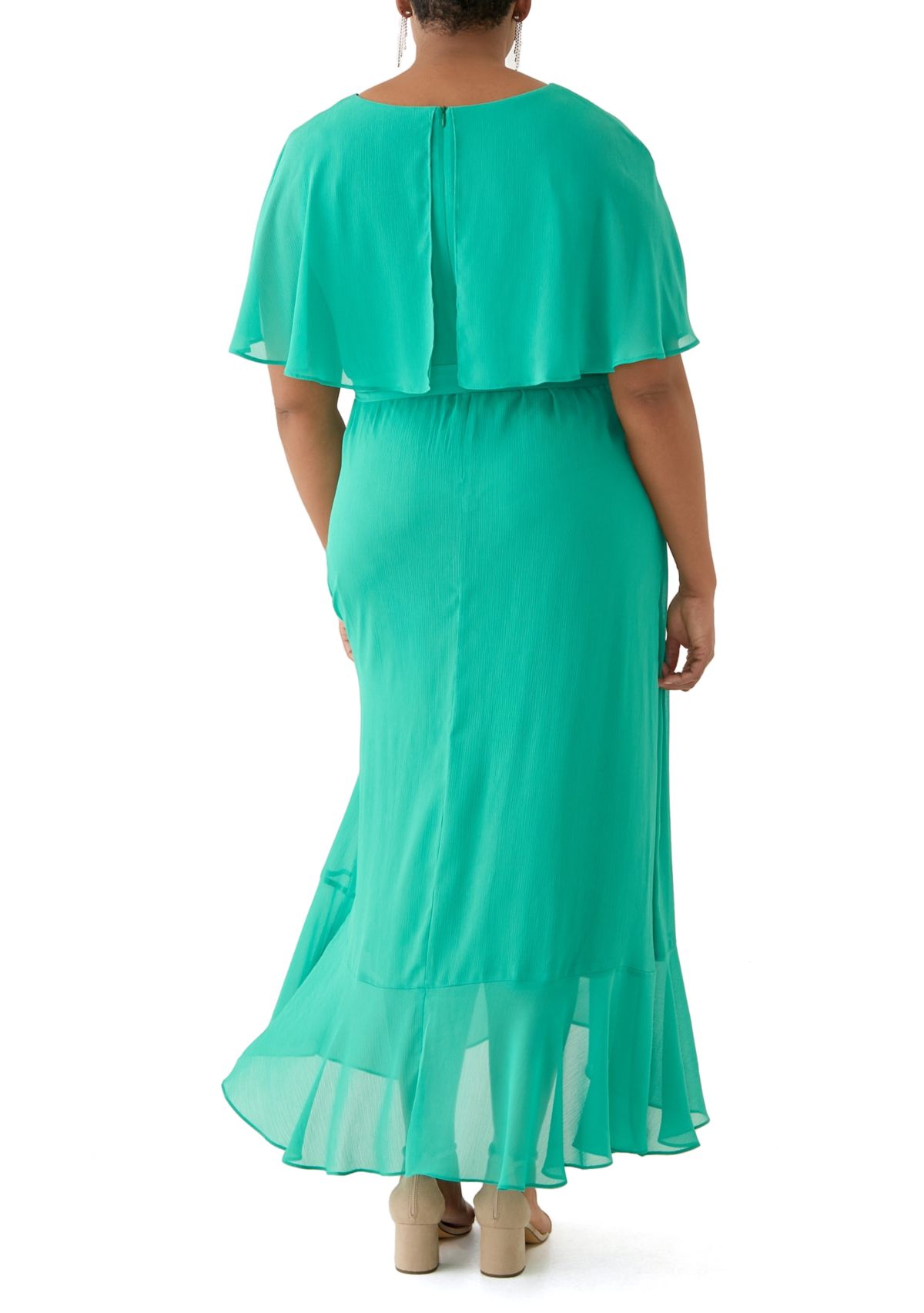 Womens Cape Sleeve Maxi Dress