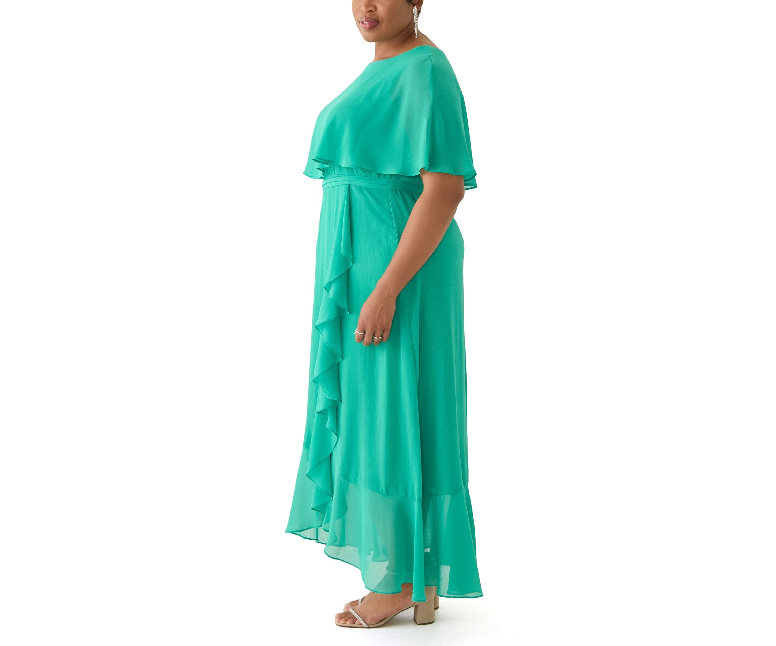 Womens Cape Sleeve Maxi Dress