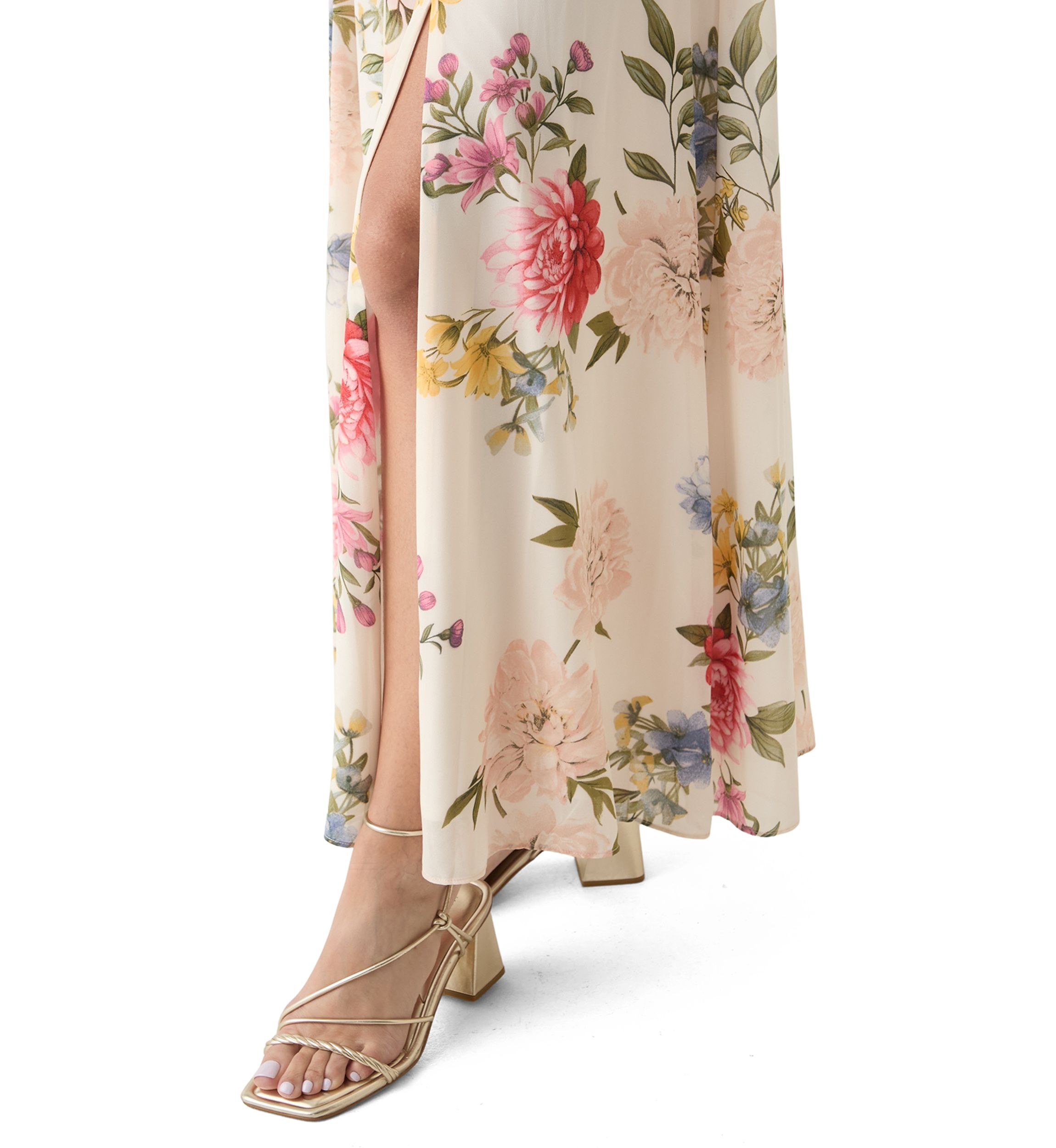 Womens Short Sleeve Square Neck Floral Print Dress