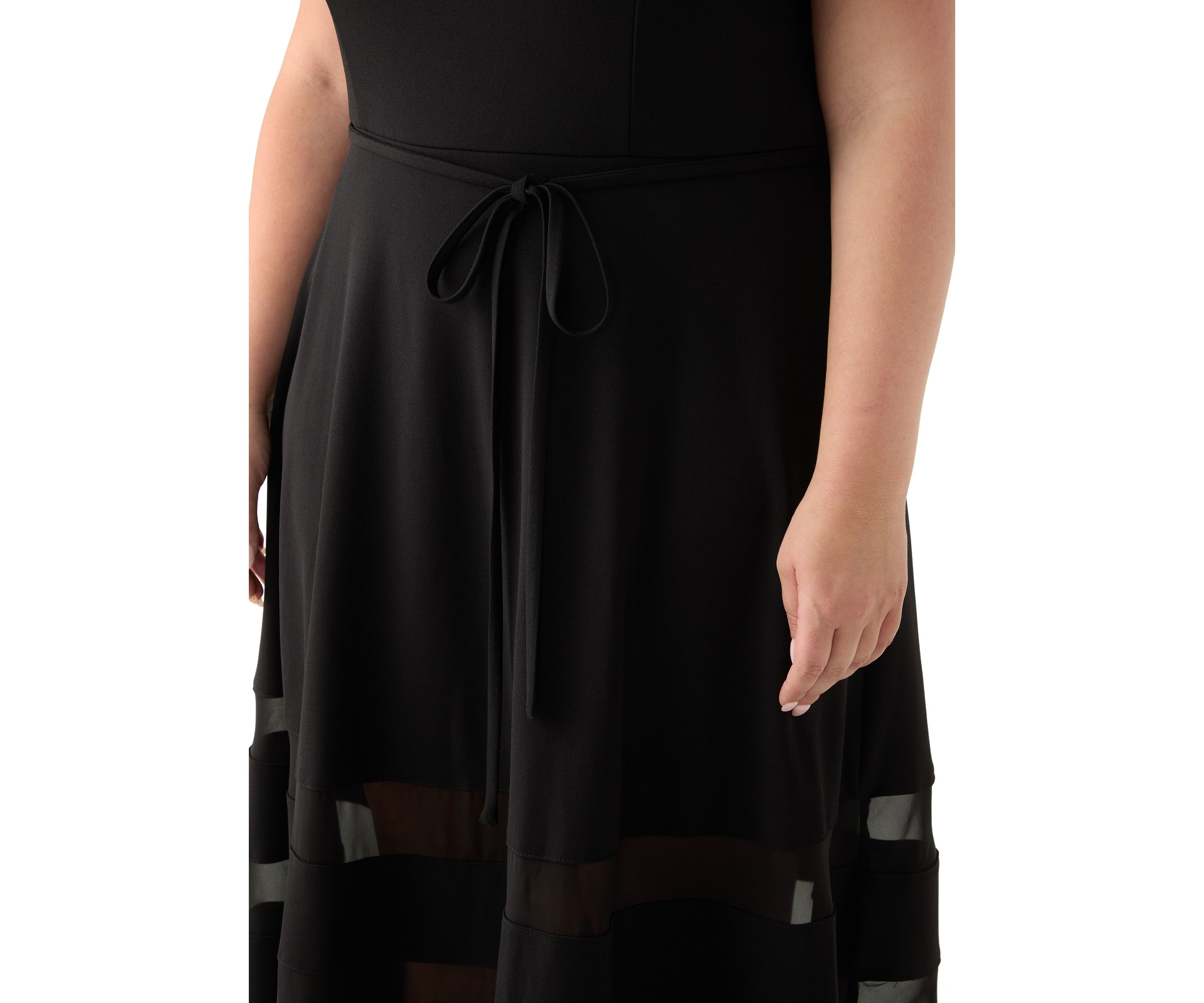 Plus Size Crew Neck Solid Scuba Dress