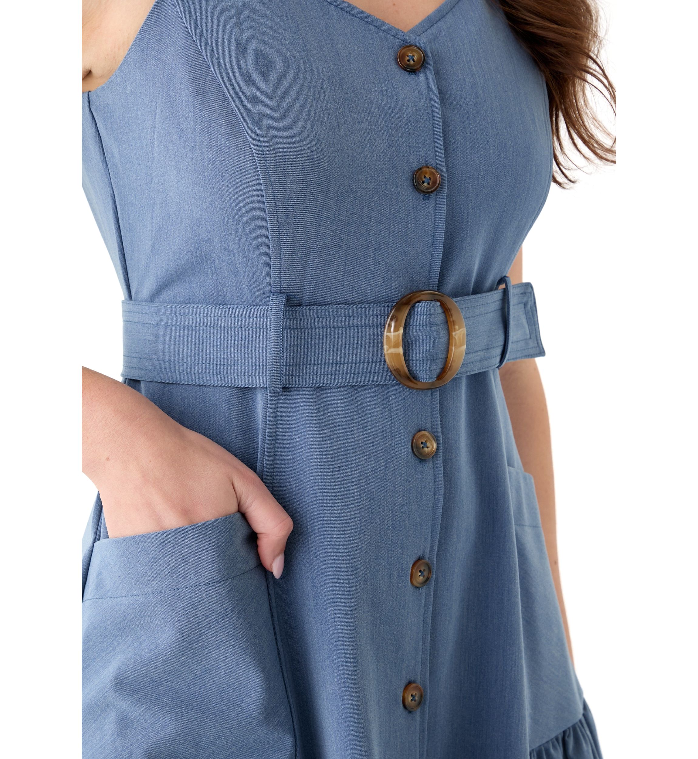 Womens Sleeveless Sweetheart Neck Midi Dress