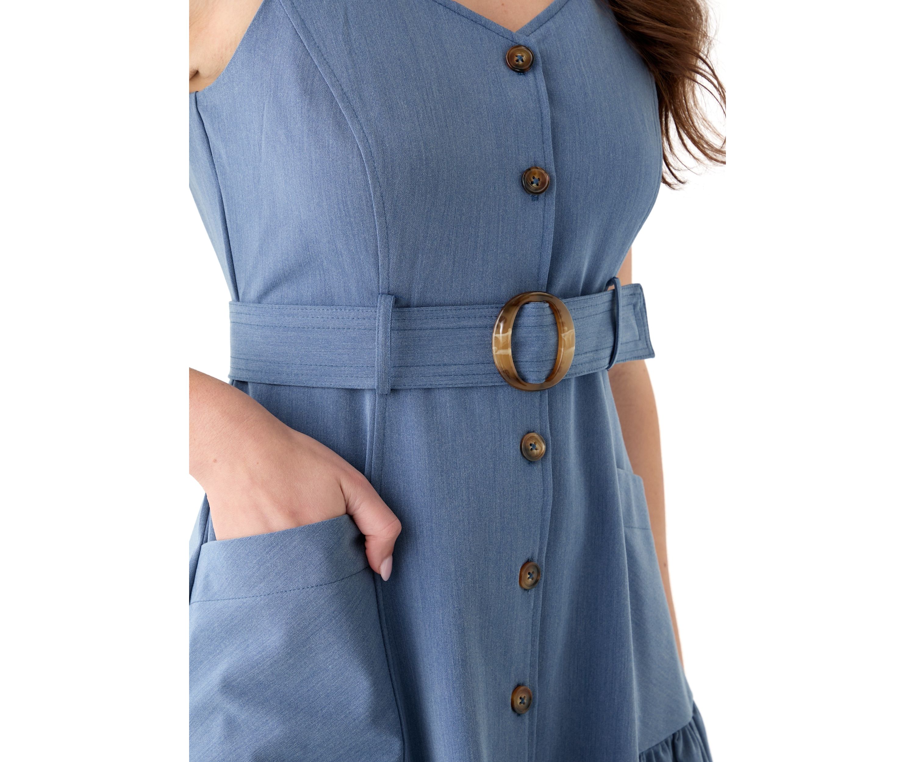 Womens Sleeveless Sweetheart Neck Midi Dress