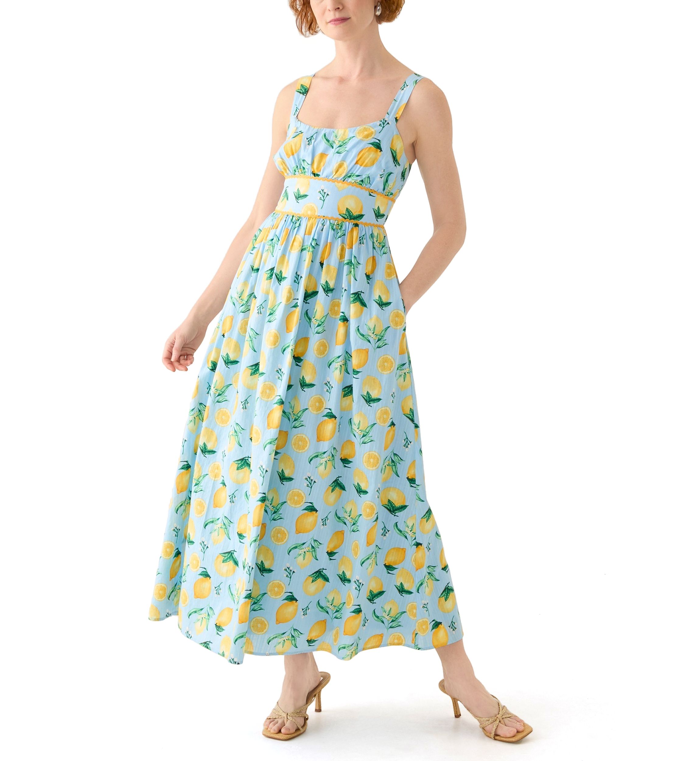 Womens Fruit Printed Scoop Neck Dress