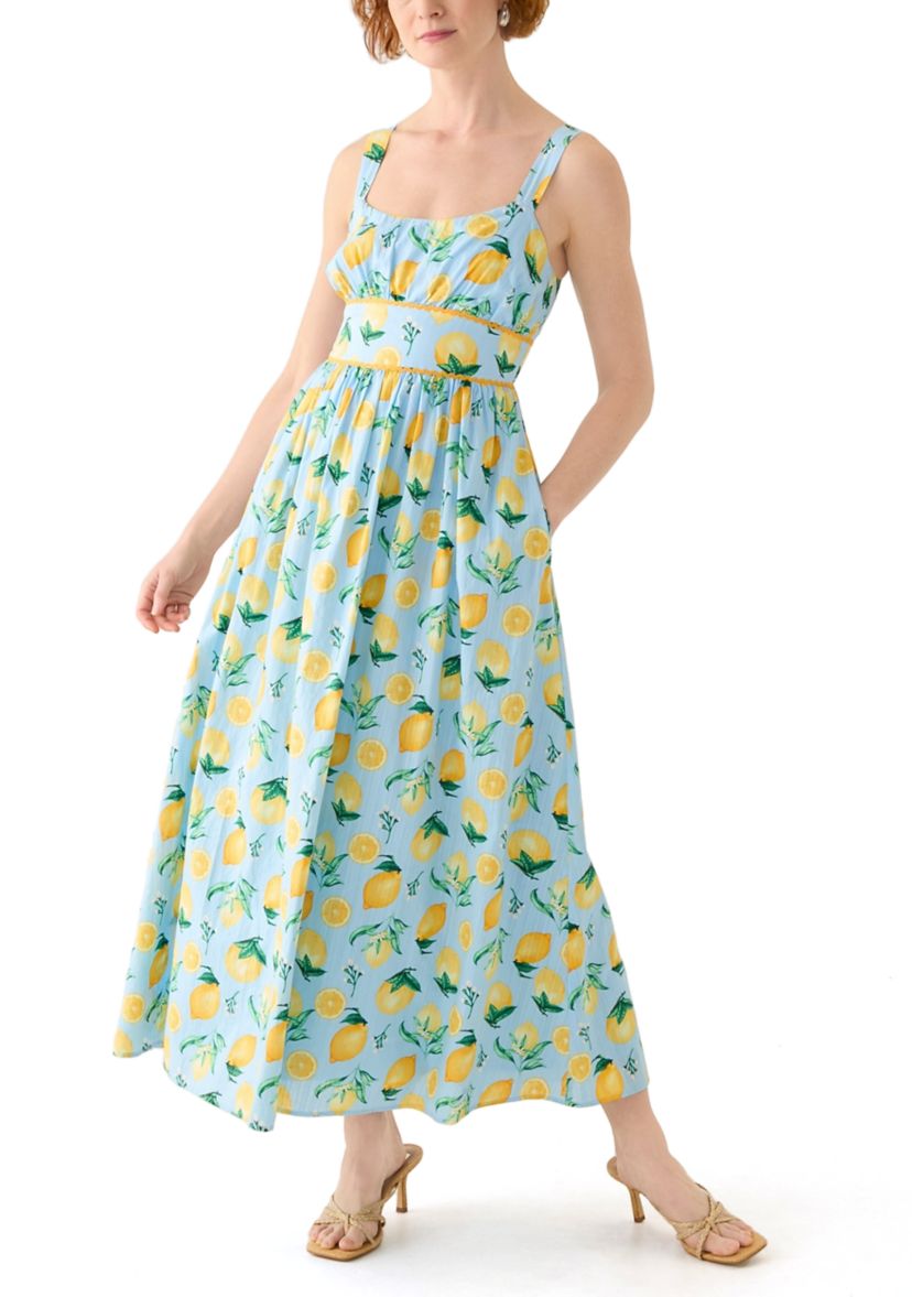 Womens Fruit Printed Scoop Neck Dress