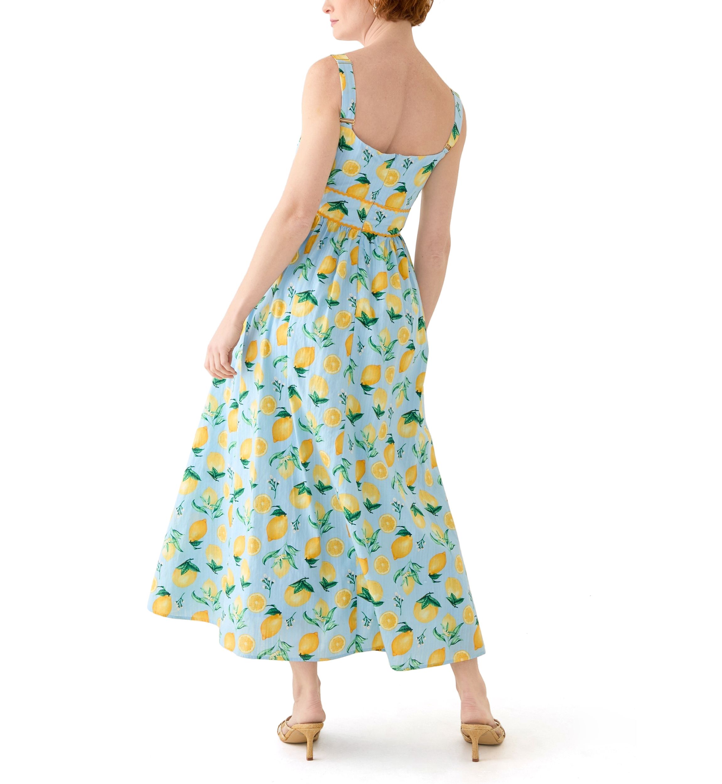 Womens Fruit Printed Scoop Neck Dress