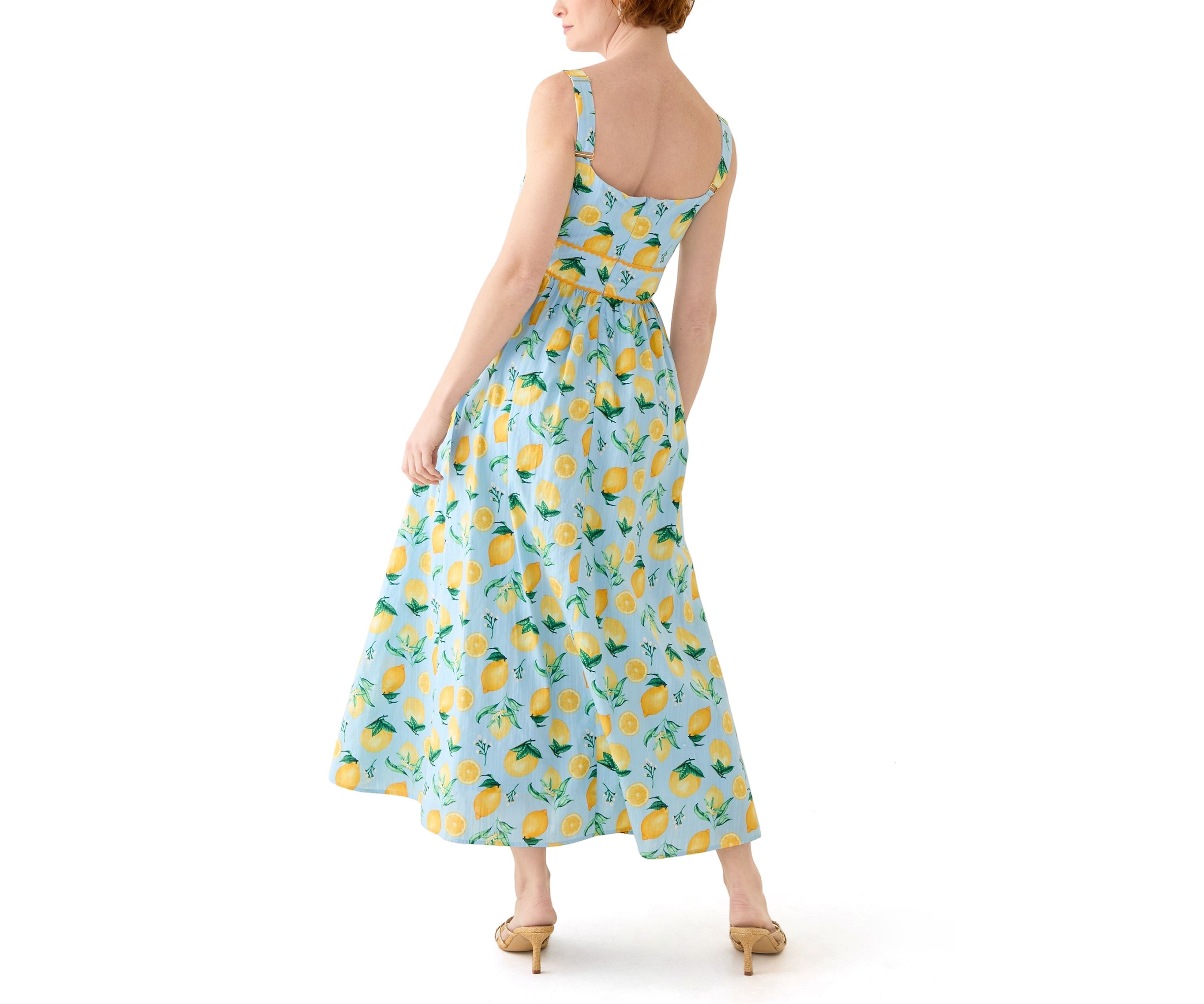 Womens Fruit Printed Scoop Neck Dress