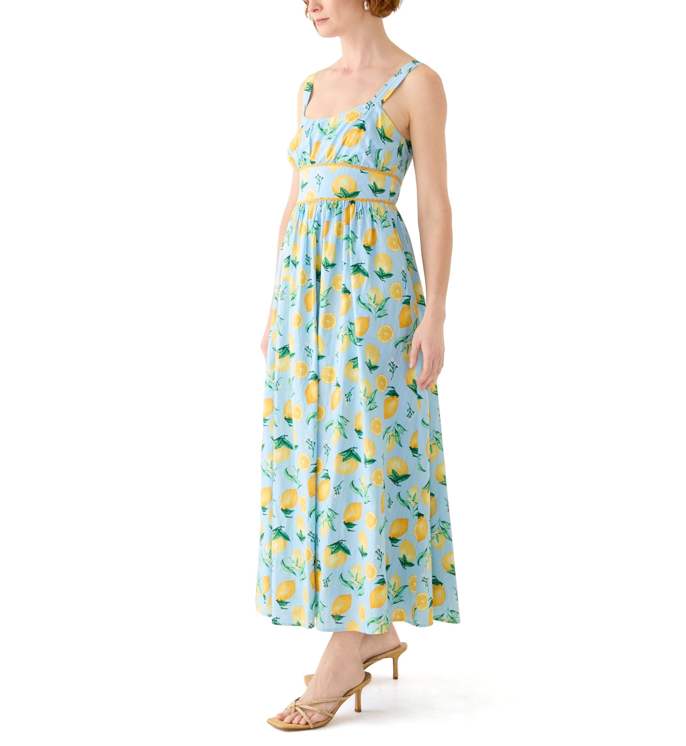 Womens Fruit Printed Scoop Neck Dress