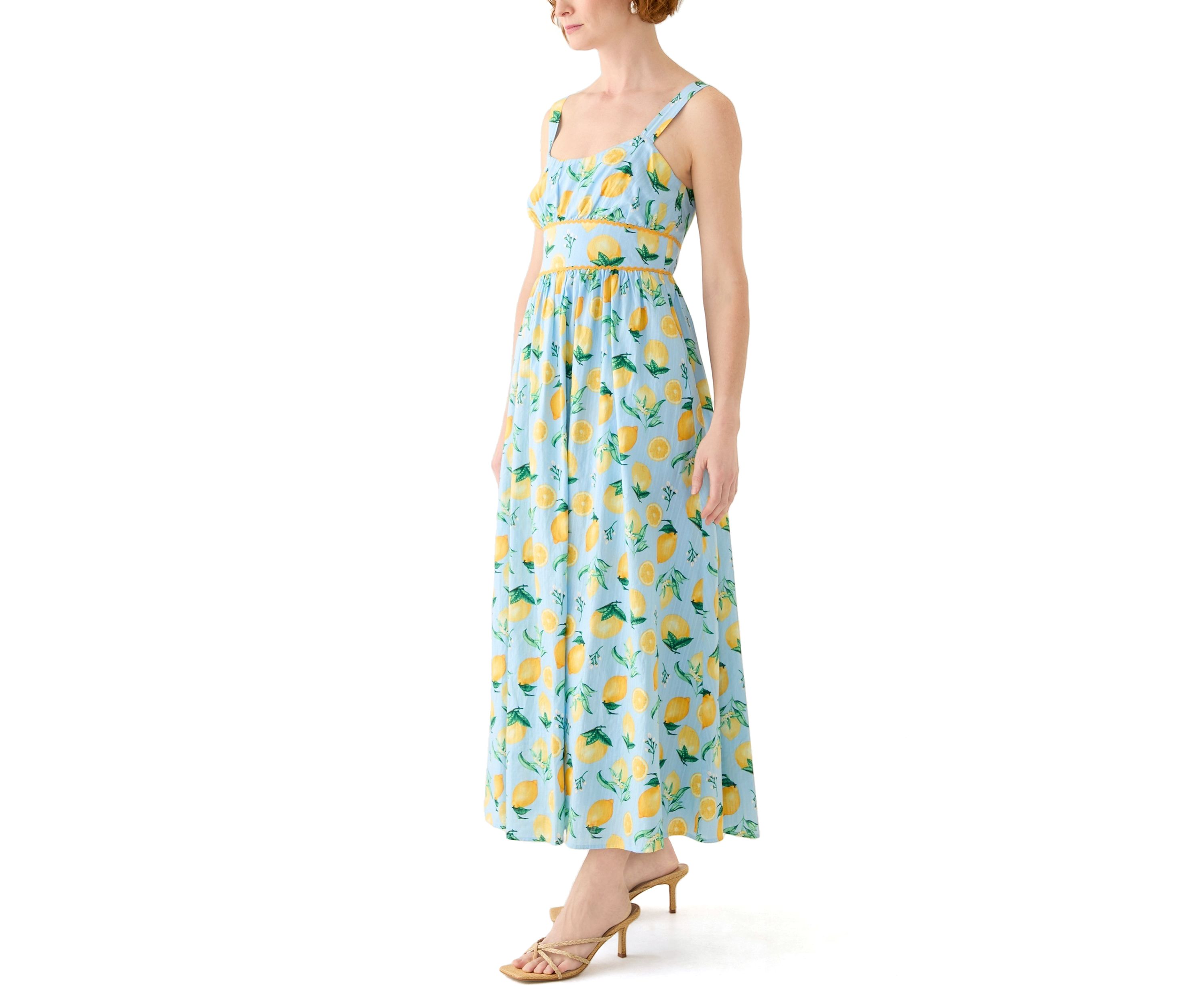 Womens Fruit Printed Scoop Neck Dress