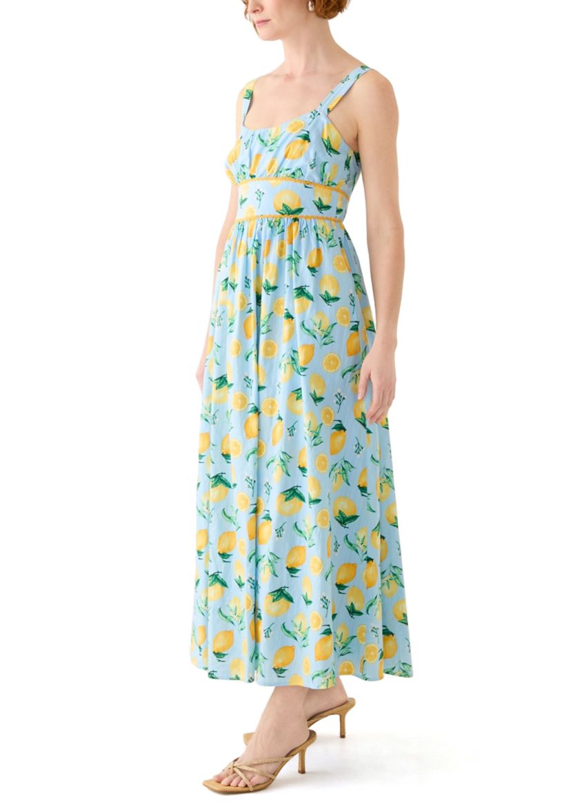 Womens Fruit Printed Scoop Neck Dress