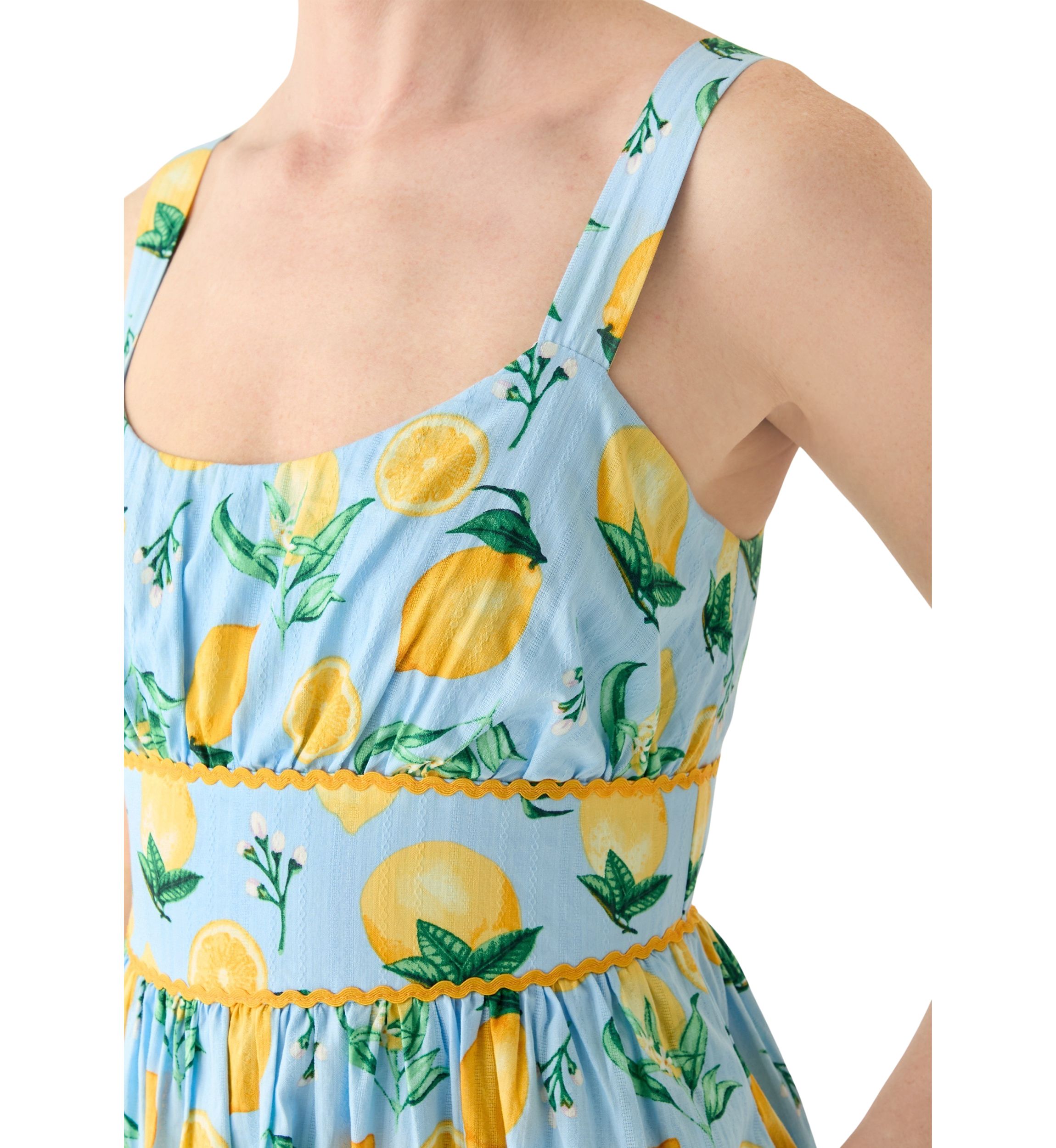 Womens Fruit Printed Scoop Neck Dress
