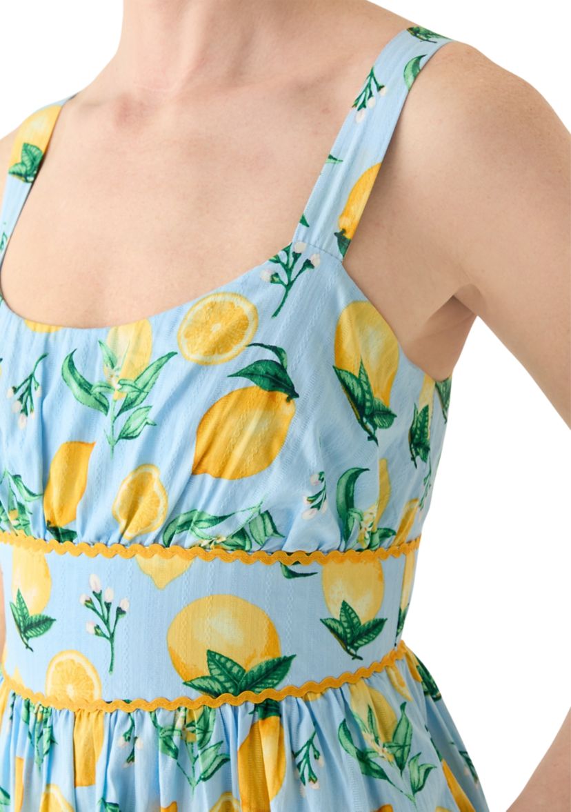 Womens Fruit Printed Scoop Neck Dress