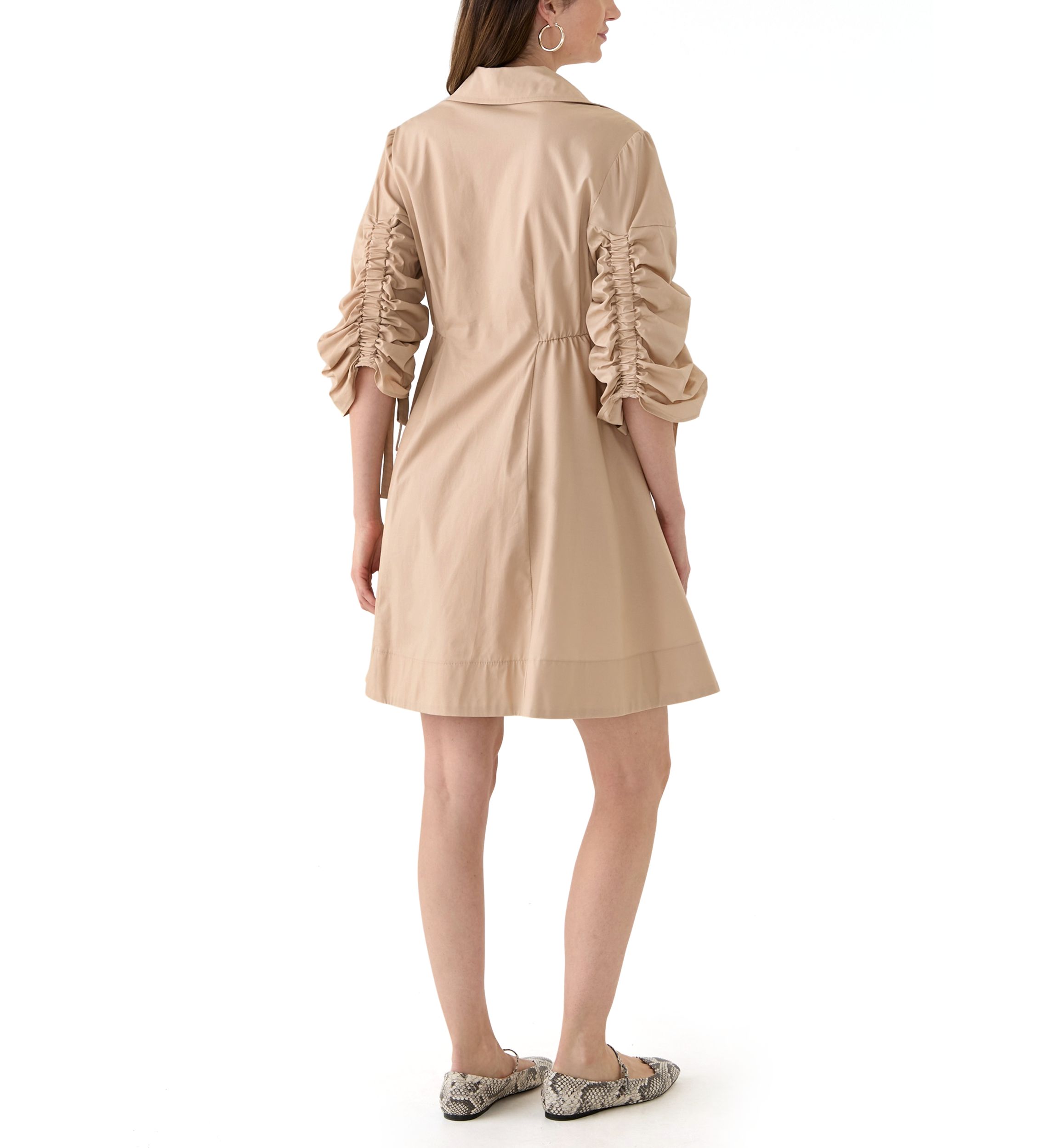 Womens 3/4 Sleeve Collared Dress
