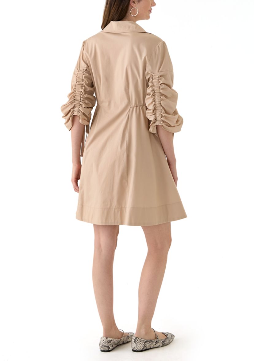 Womens 3/4 Sleeve Collared Dress
