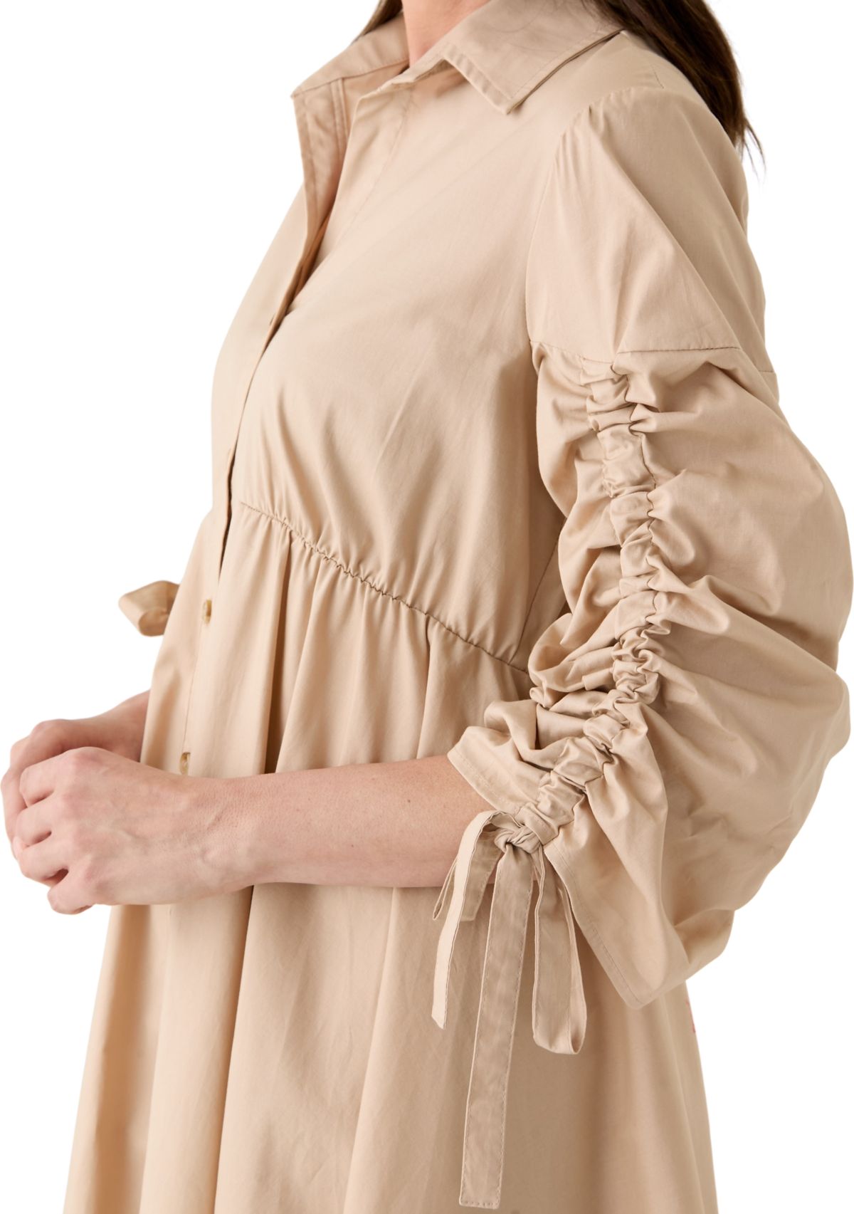 Womens 3/4 Sleeve Collared Dress