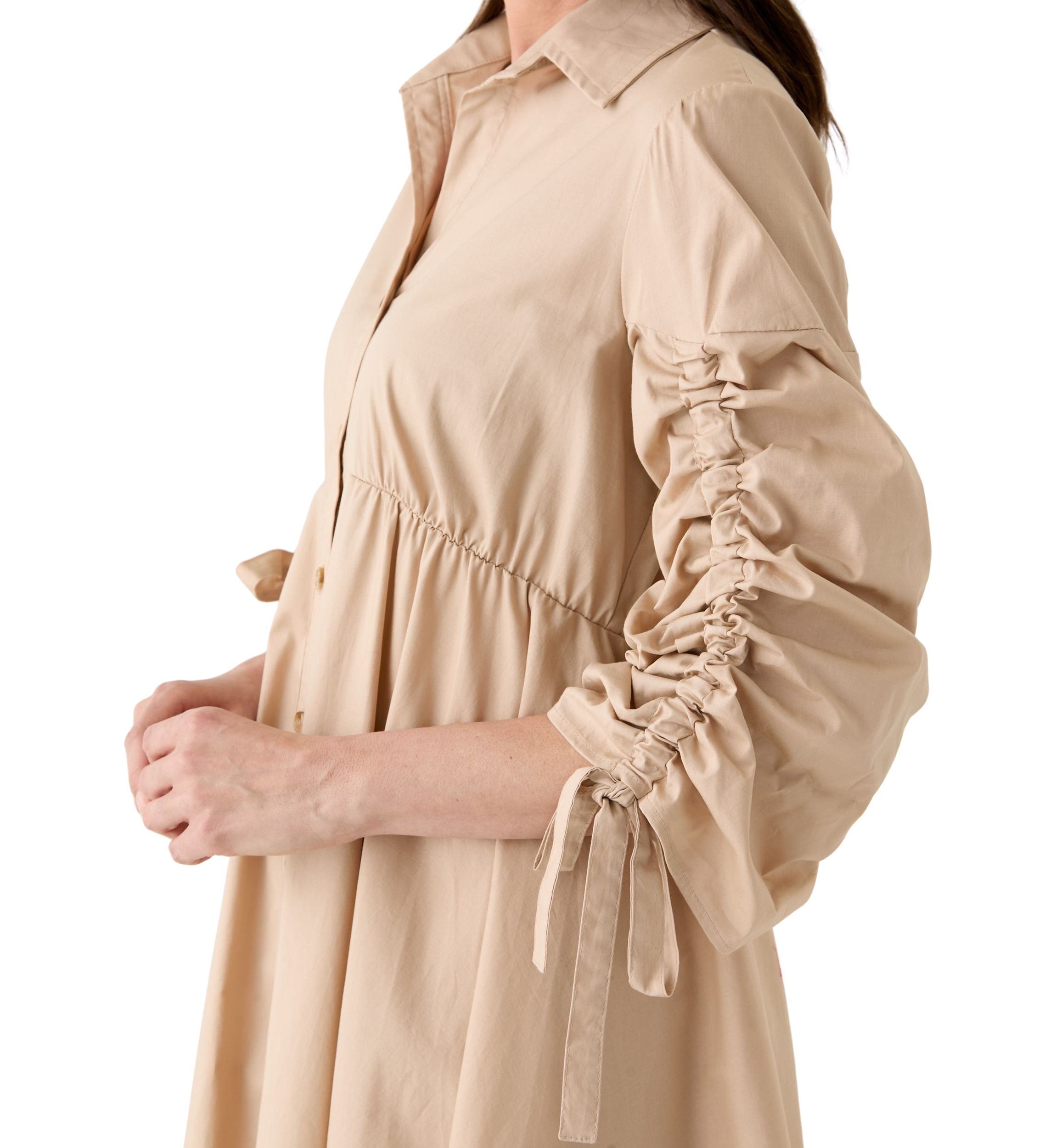 Womens 3/4 Sleeve Collared Dress
