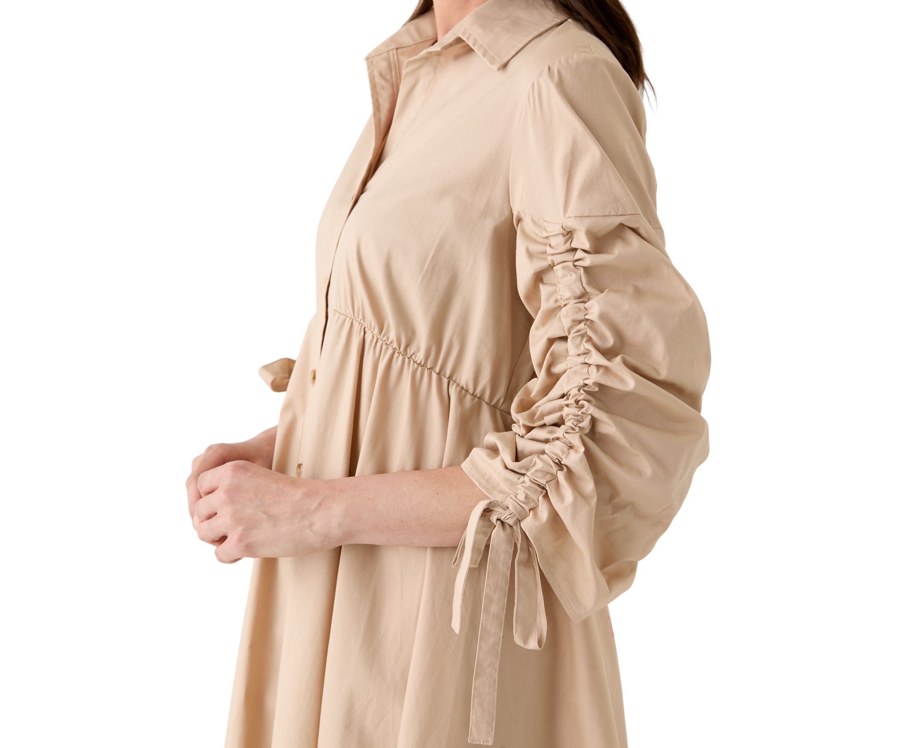 Womens 3/4 Sleeve Collared Dress
