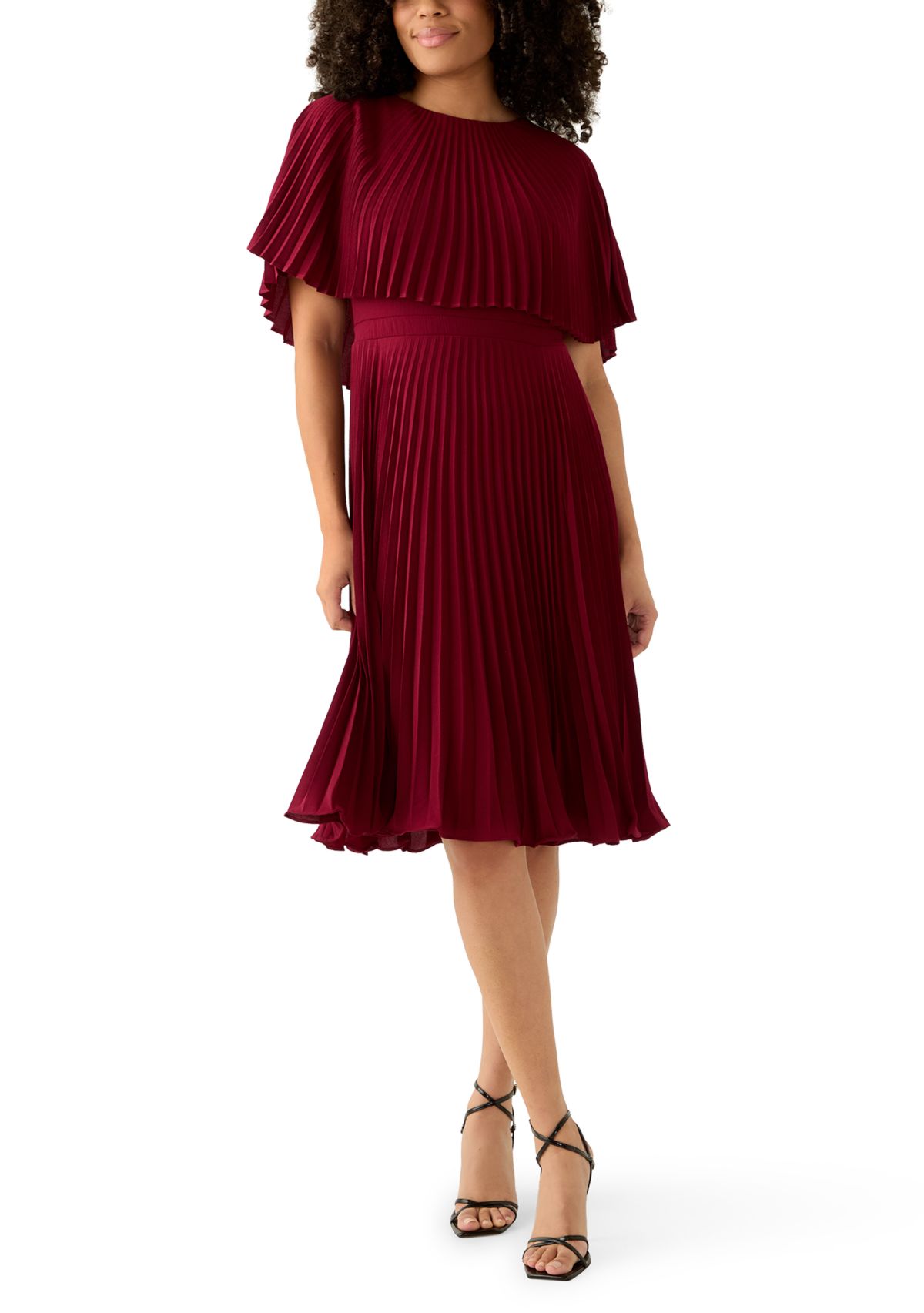 Womens Short Sleeve V-Neck Fit and Flare Dress