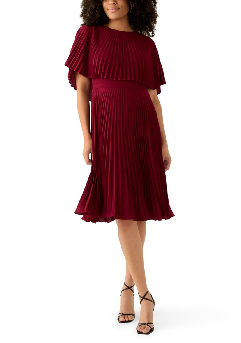 Womens Short Sleeve V-Neck Fit and Flare Dress