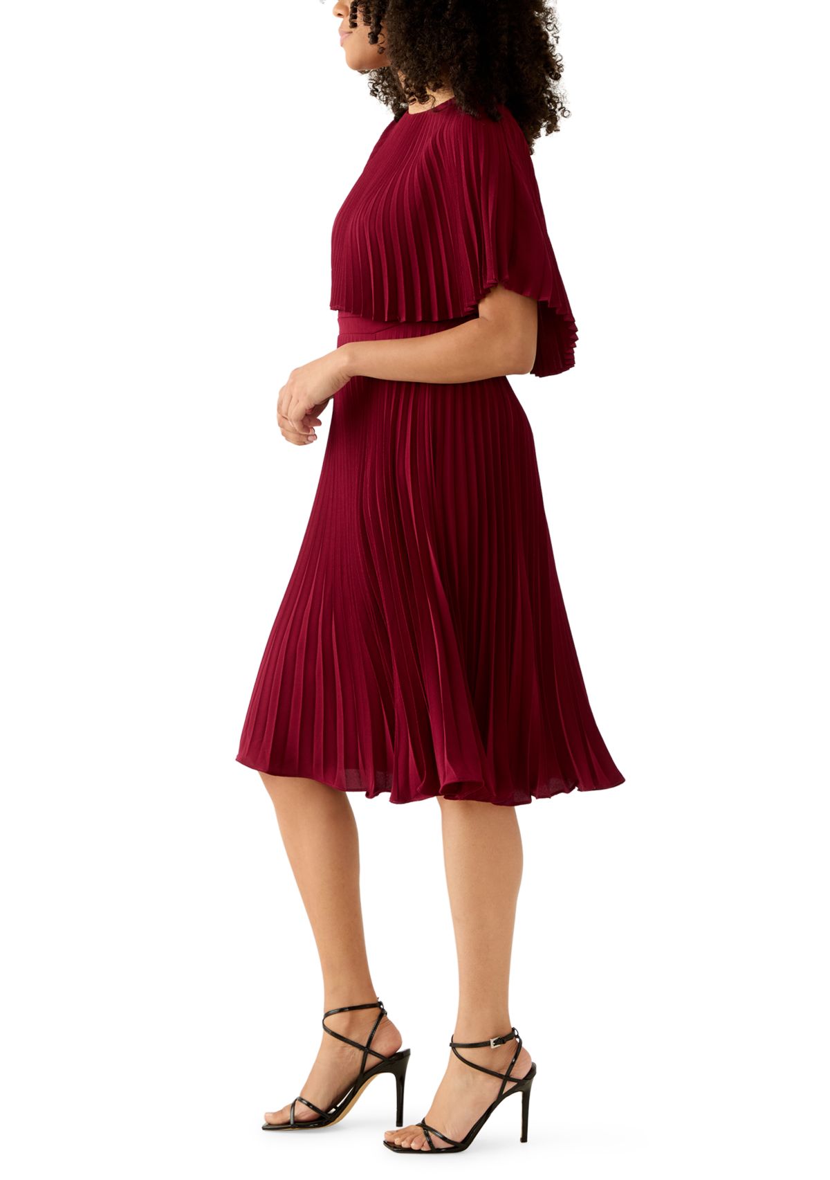 Womens Short Sleeve V-Neck Fit and Flare Dress