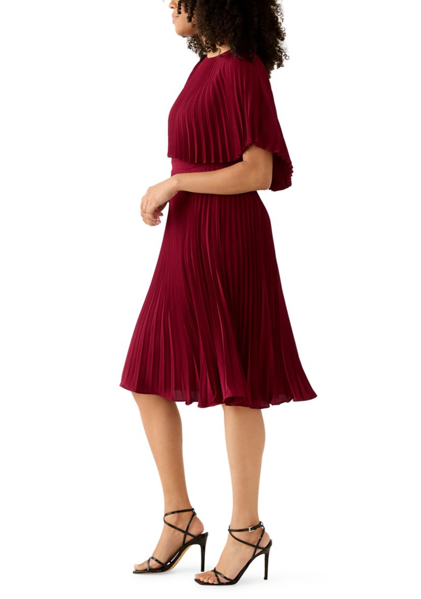 Womens Short Sleeve V-Neck Fit and Flare Dress