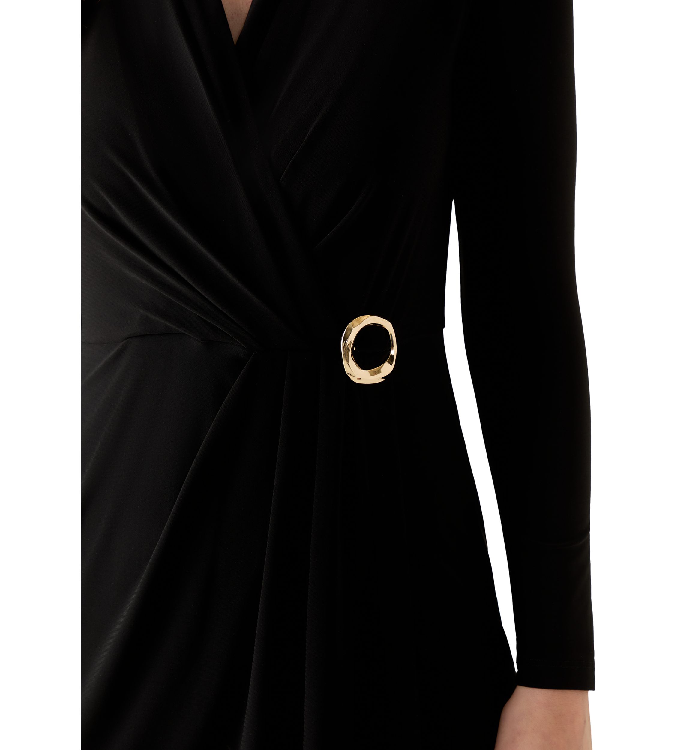 Womens Long Sleeve V-Neck Sheath Dress