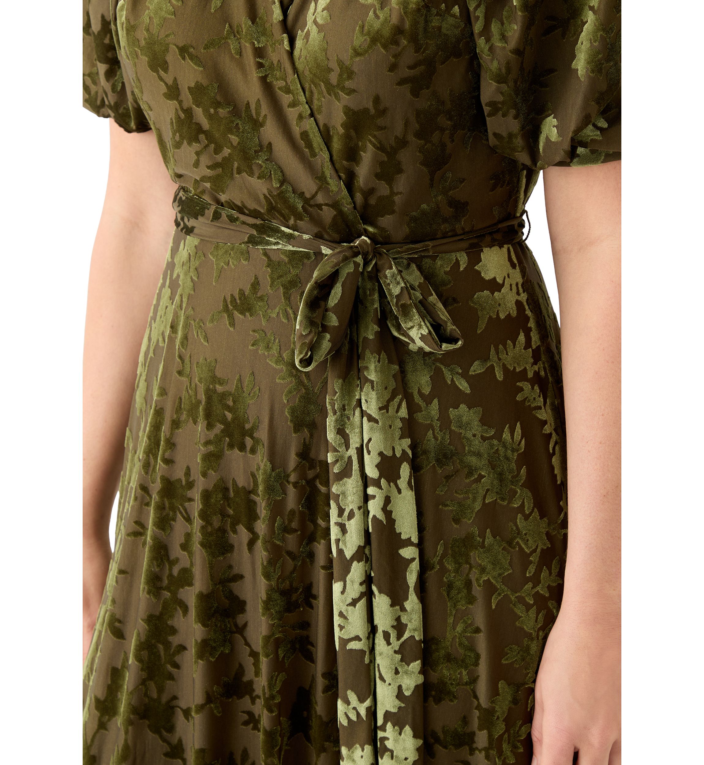 Womens Short Sleeve V-Neck Burnout Fit and Flare Dress