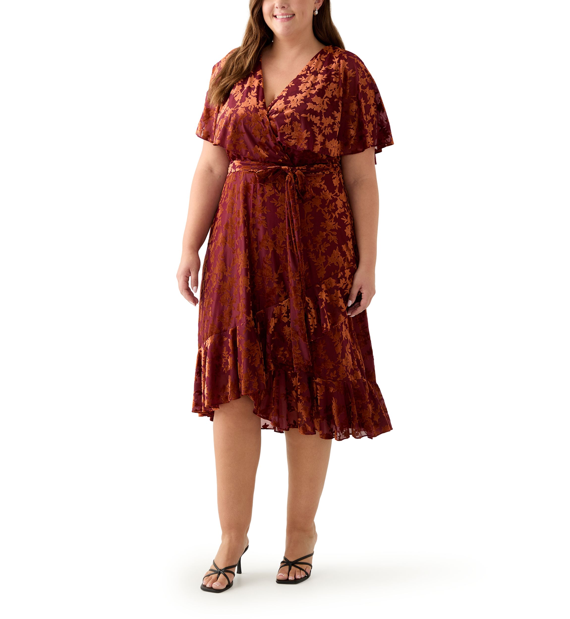 belks plus size formal dresses Cape Sleeve Prom Dress – HAREM's Brides main image 1