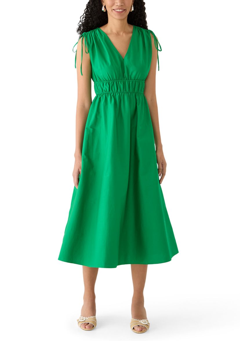 river tam green dress Kelly Green One Shoulder Ruched Midi Dress main image 0