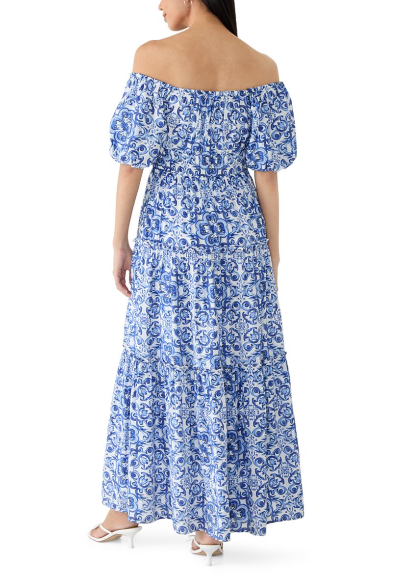 maison tara maxi dress Maison Tara Women's Off The Shoulder Printed Maxi Dress