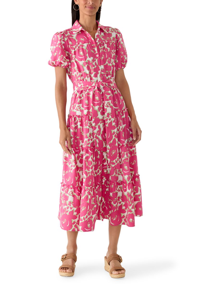 short sleeve linen midi dress Reiss Short-Sleeve Belted Midi Dress with Linen in Navy