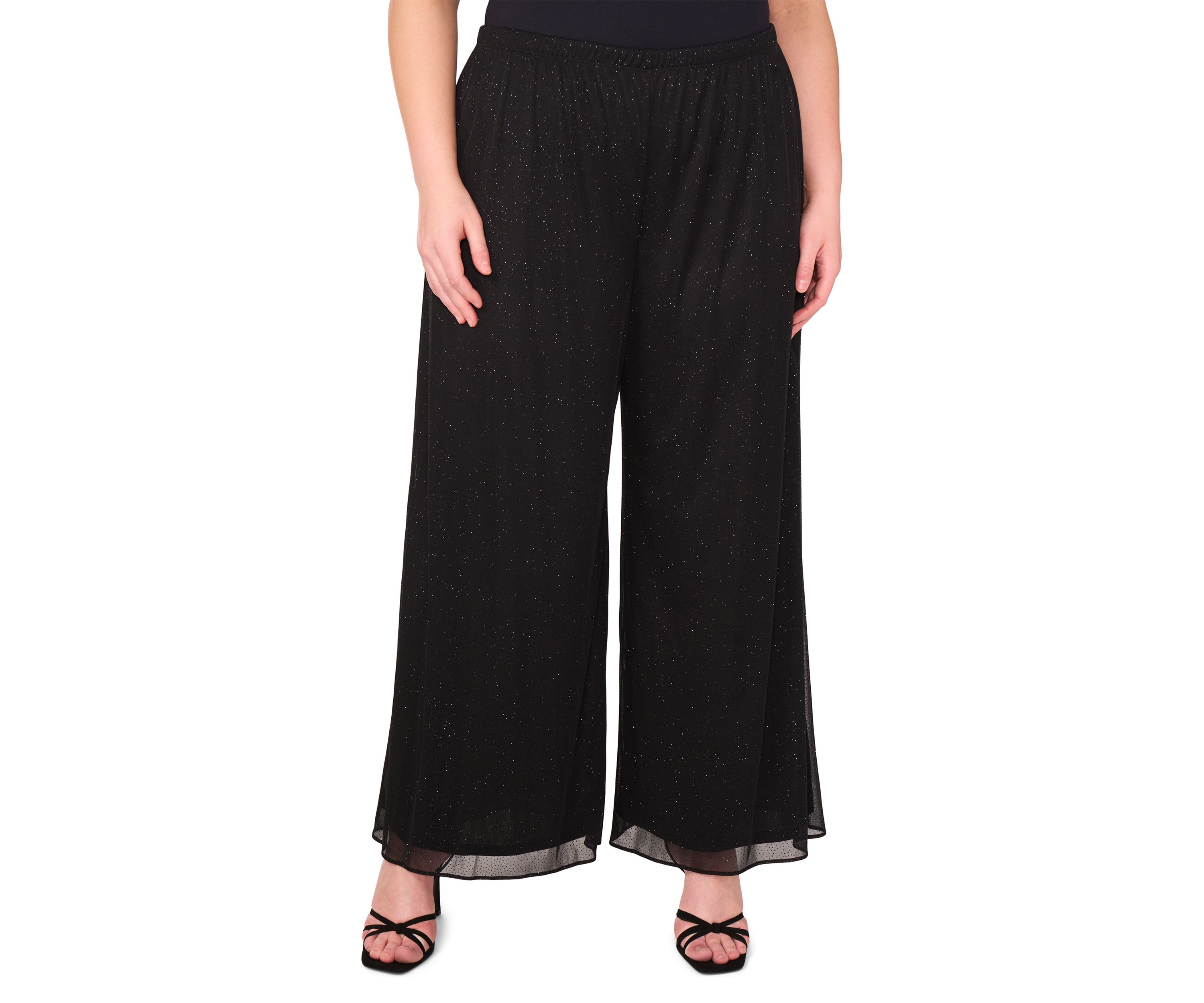 Plus Size Glitter Mesh Pants