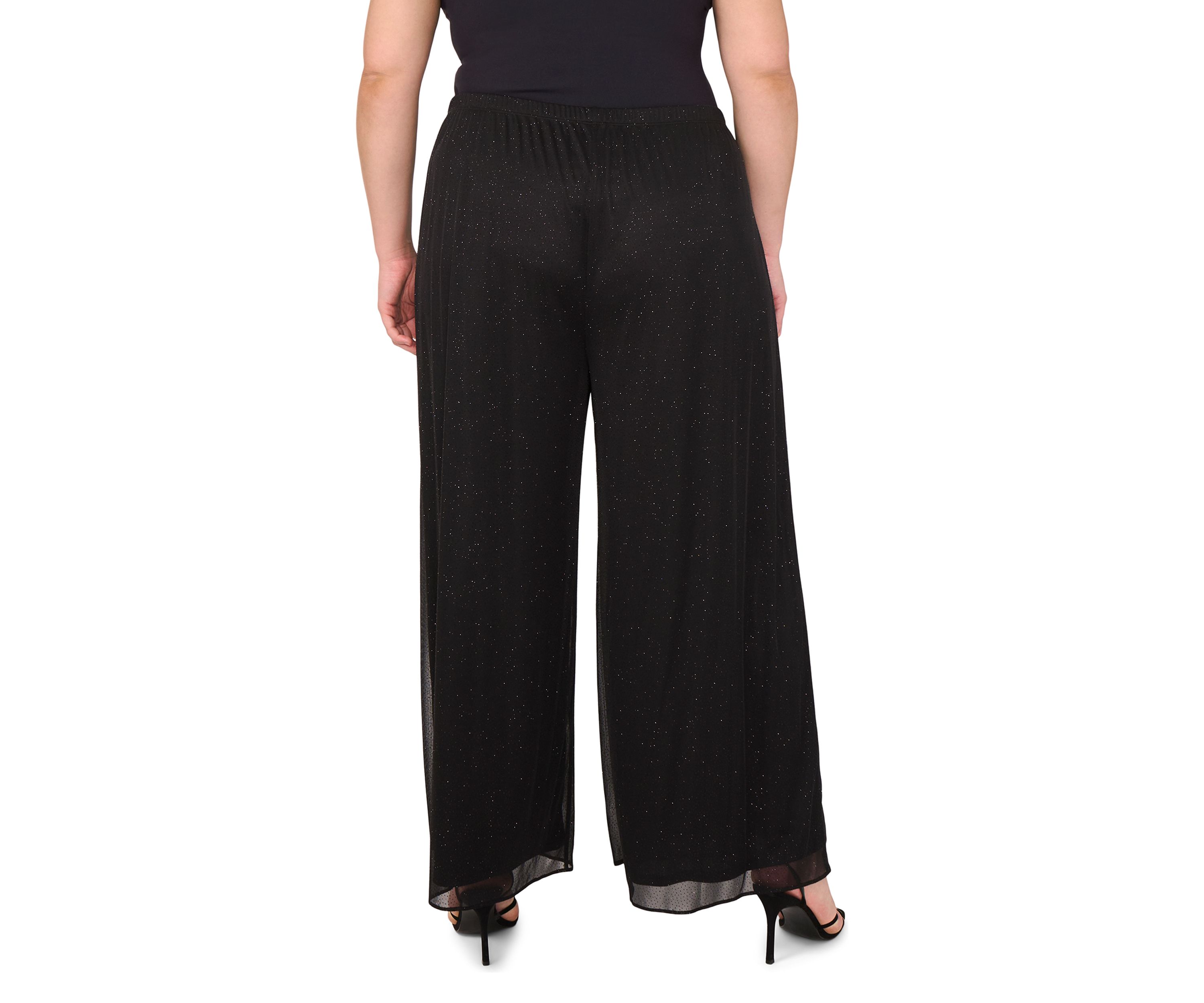 Plus Size Glitter Mesh Pants