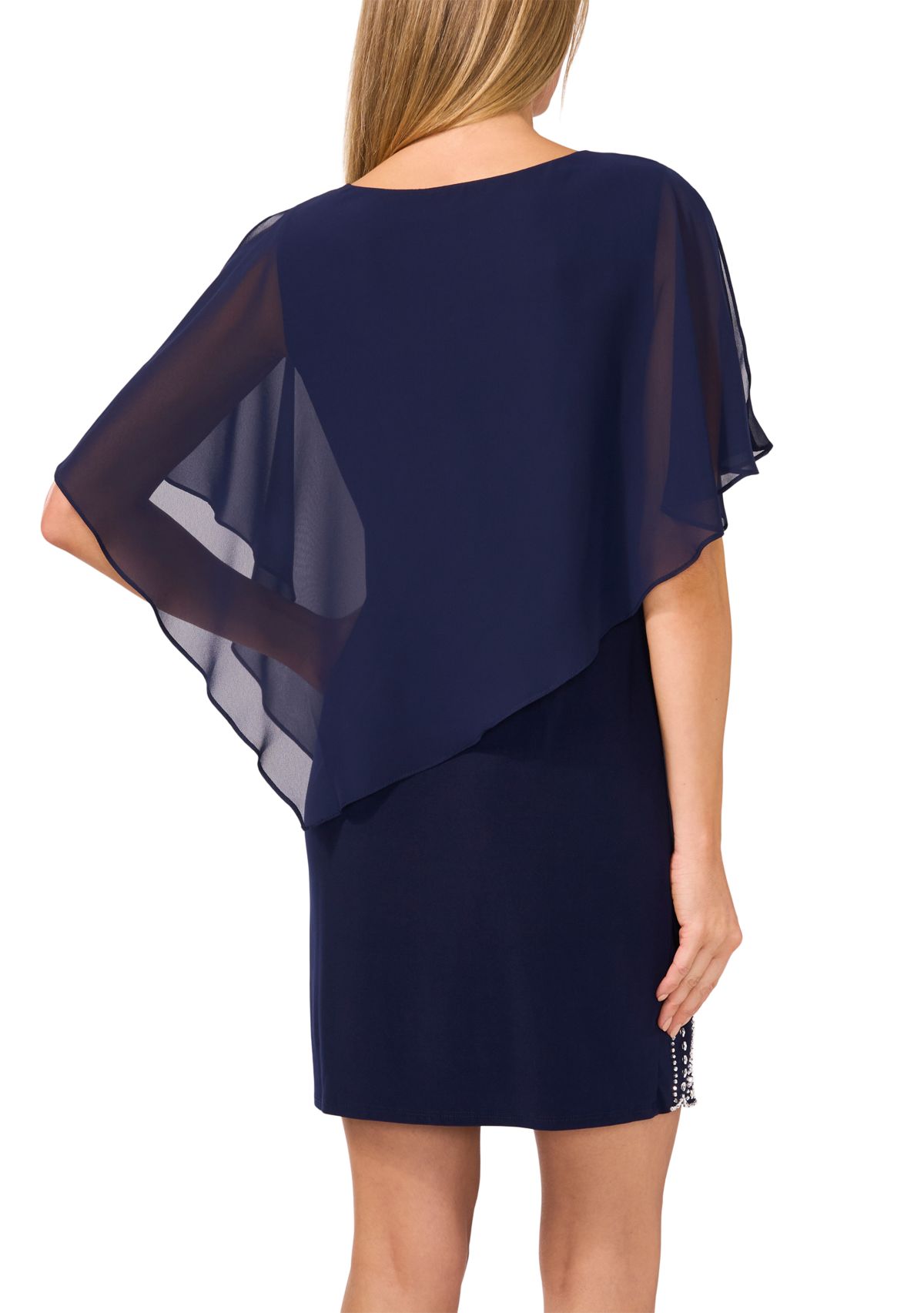 Womens Chiffon Capelet Dress