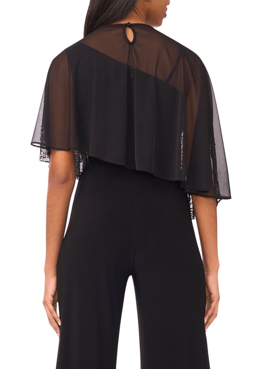 Womens Beaded Combo Sleeve Romper