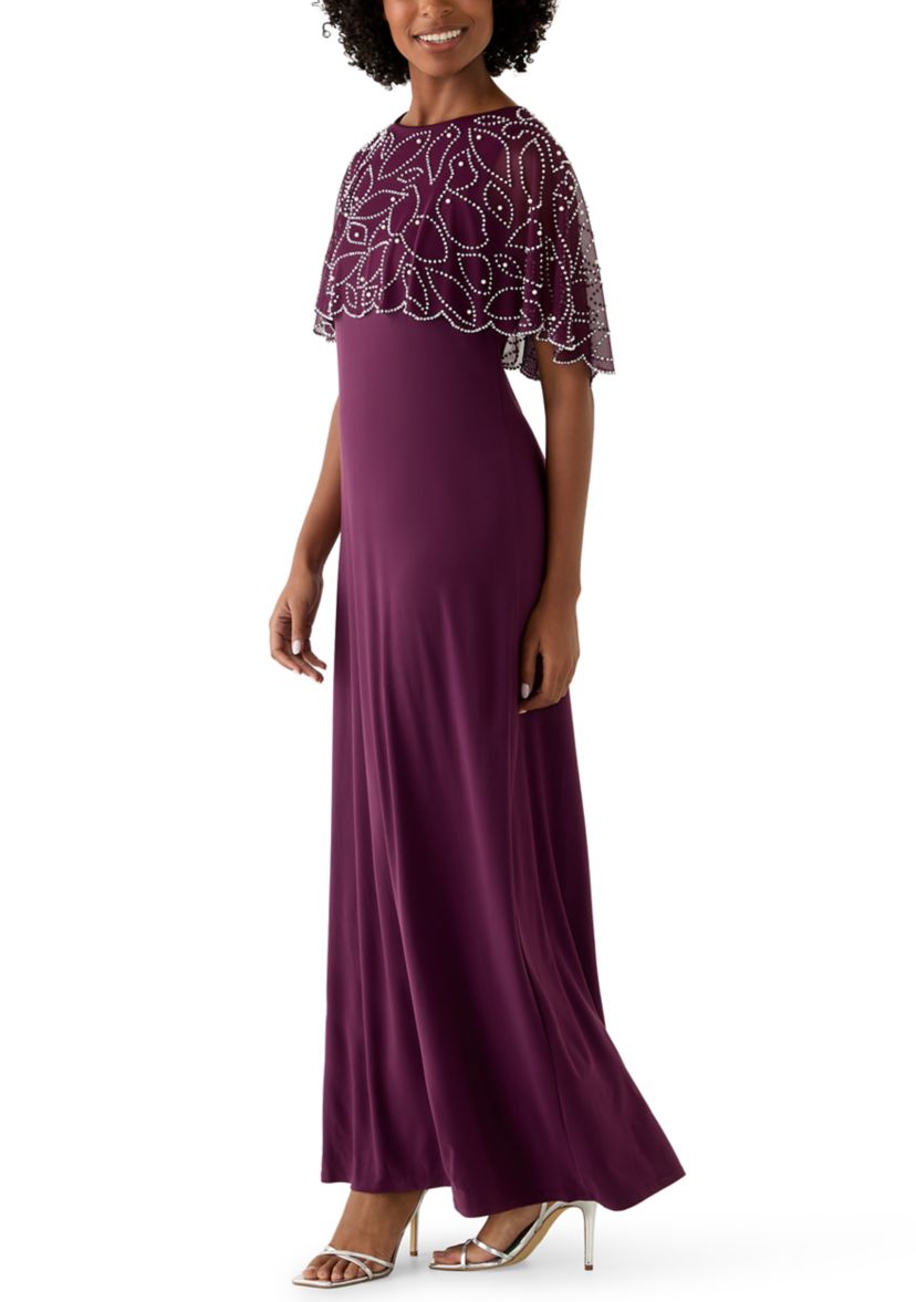 Womens Short Sleeve Mock Neck Print Dress