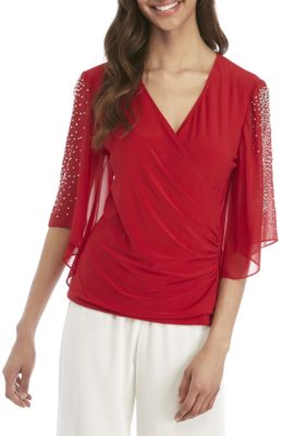 MSK Women's Solid V-Neck Top | belk