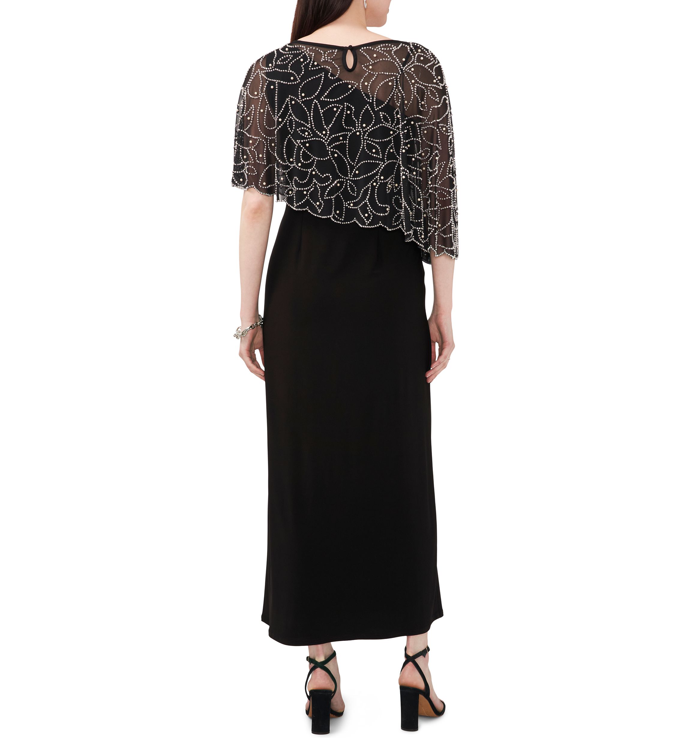 Womens Long Capelet Gown