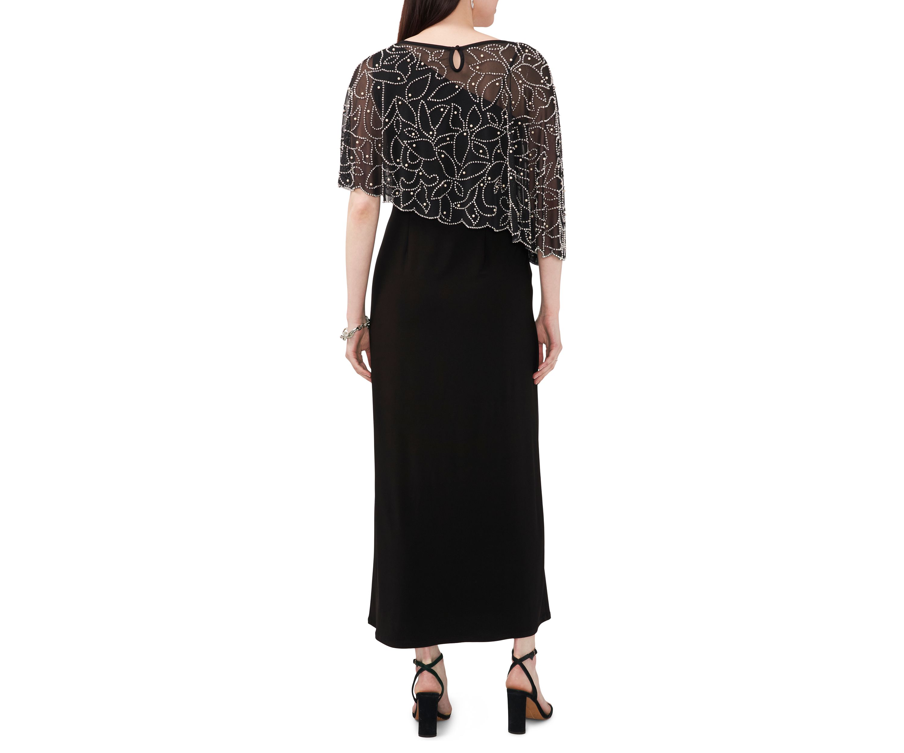 Womens Long Capelet Gown