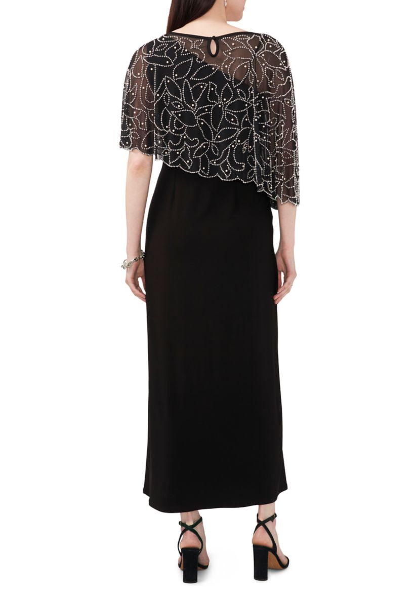 Womens Long Capelet Gown