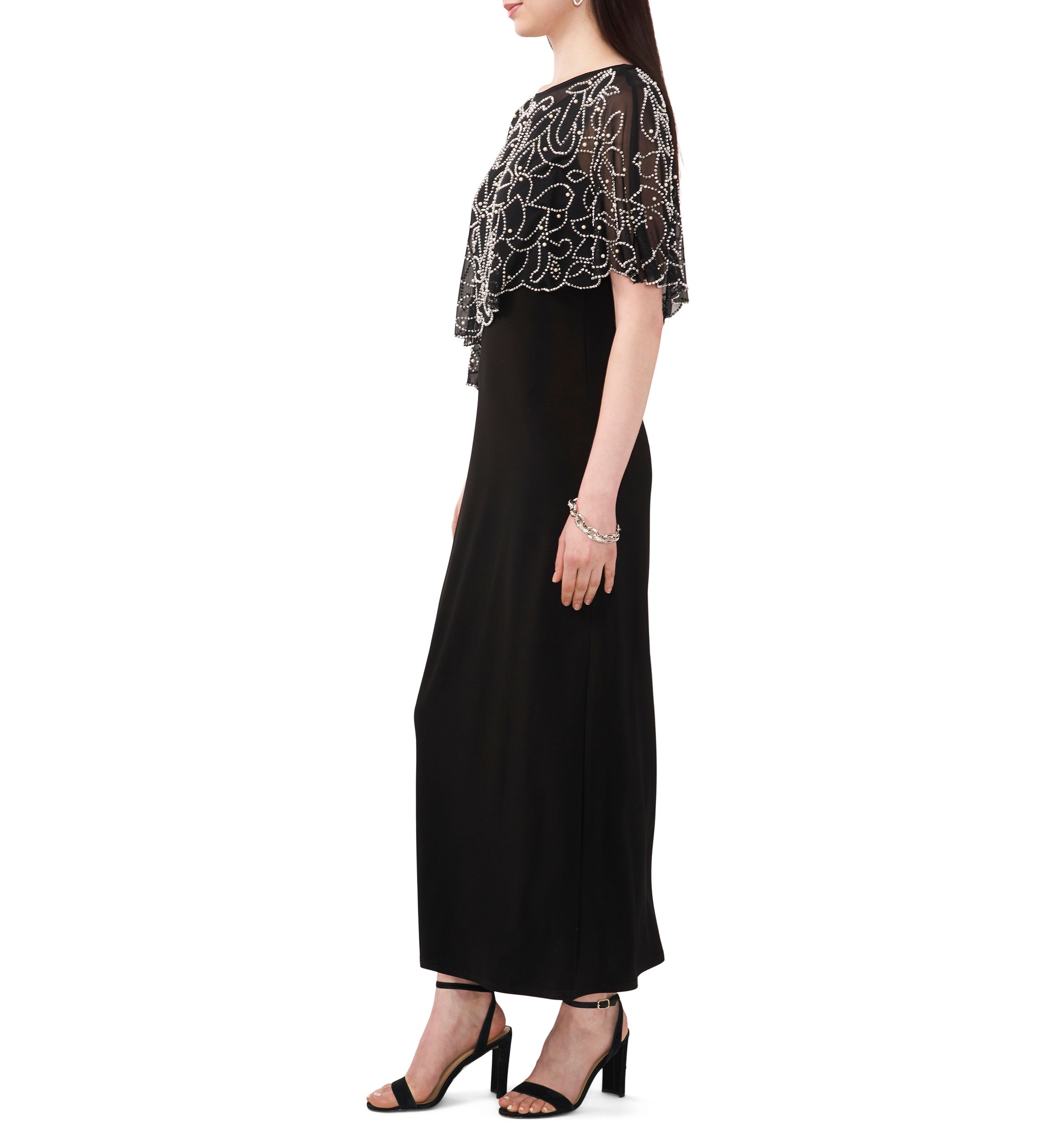Womens Long Capelet Gown