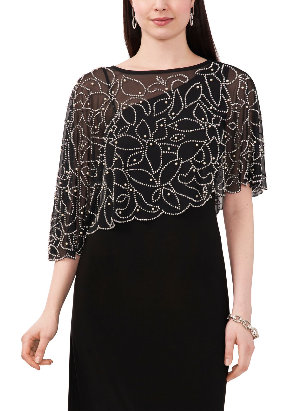 Womens Long Capelet Gown