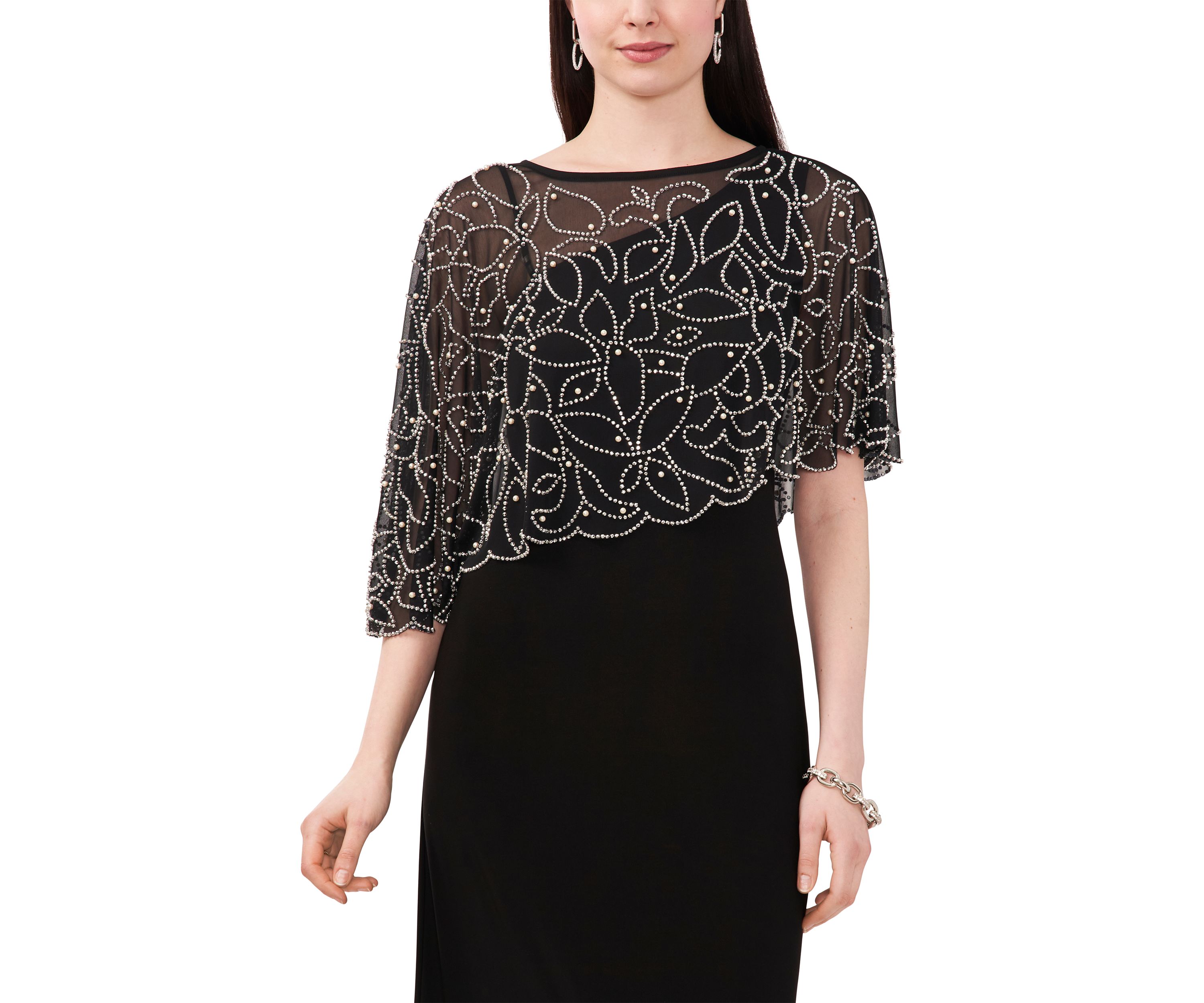 Womens Long Capelet Gown