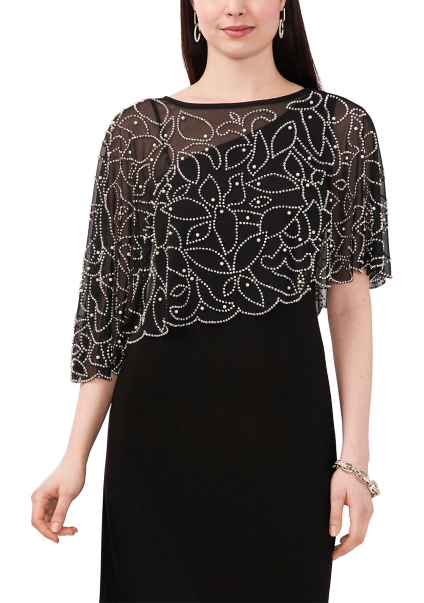 Womens Long Capelet Gown