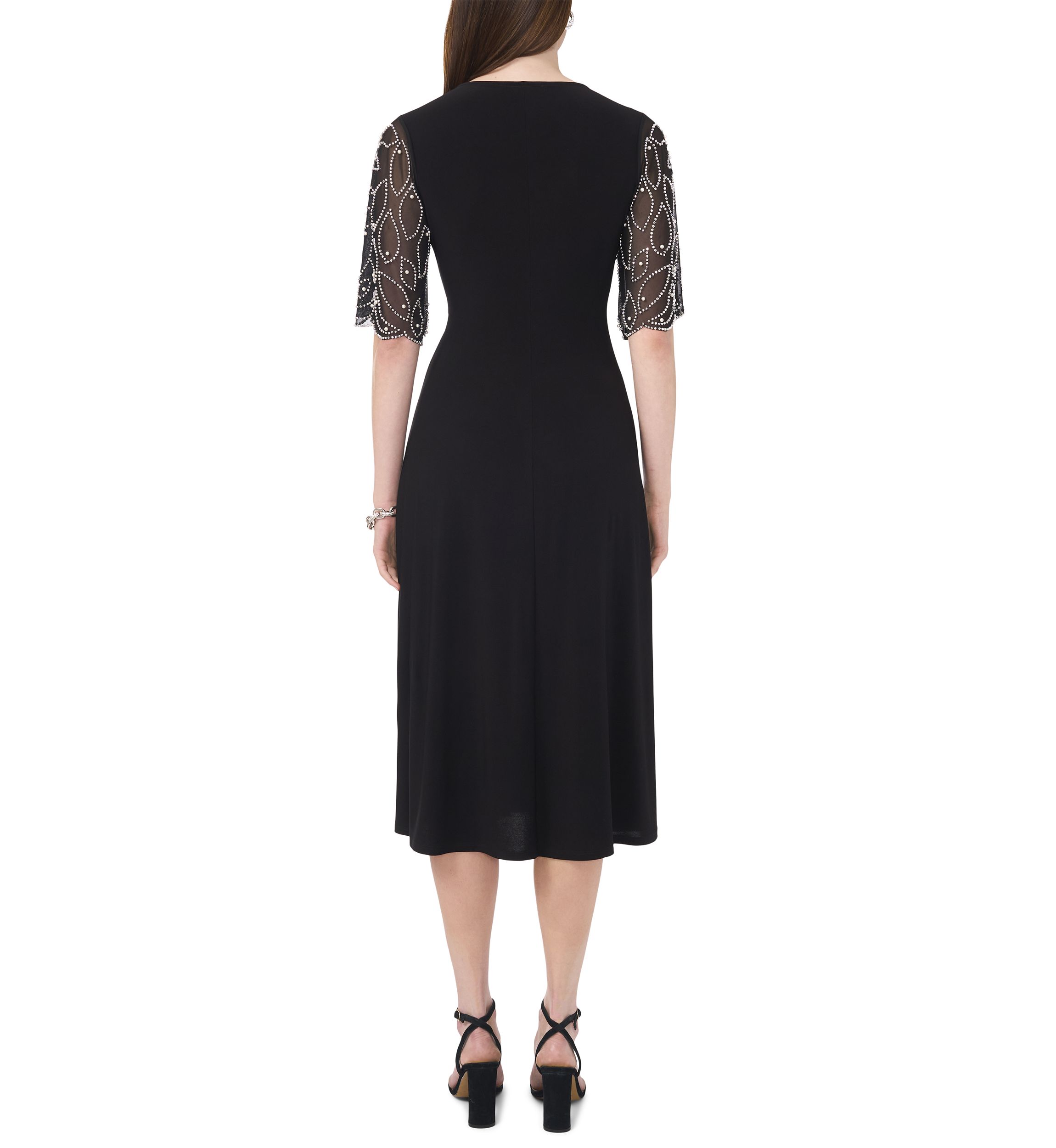 fitted black dress long sleeve Fitted Long Sleeve Dress With Stand-Up Collar Black S main image 1