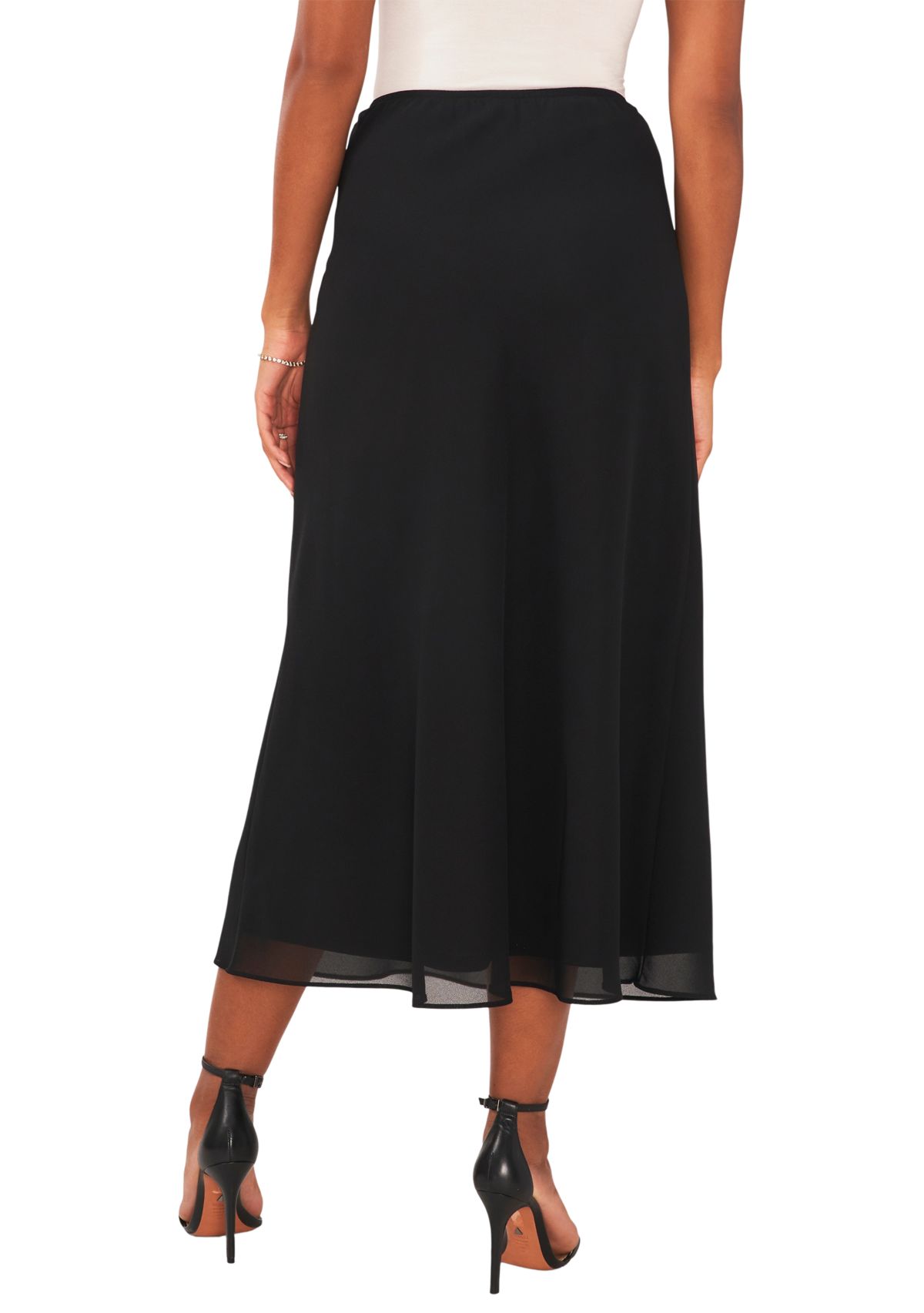 Womens A-Line Midi Chiffon Skirt 